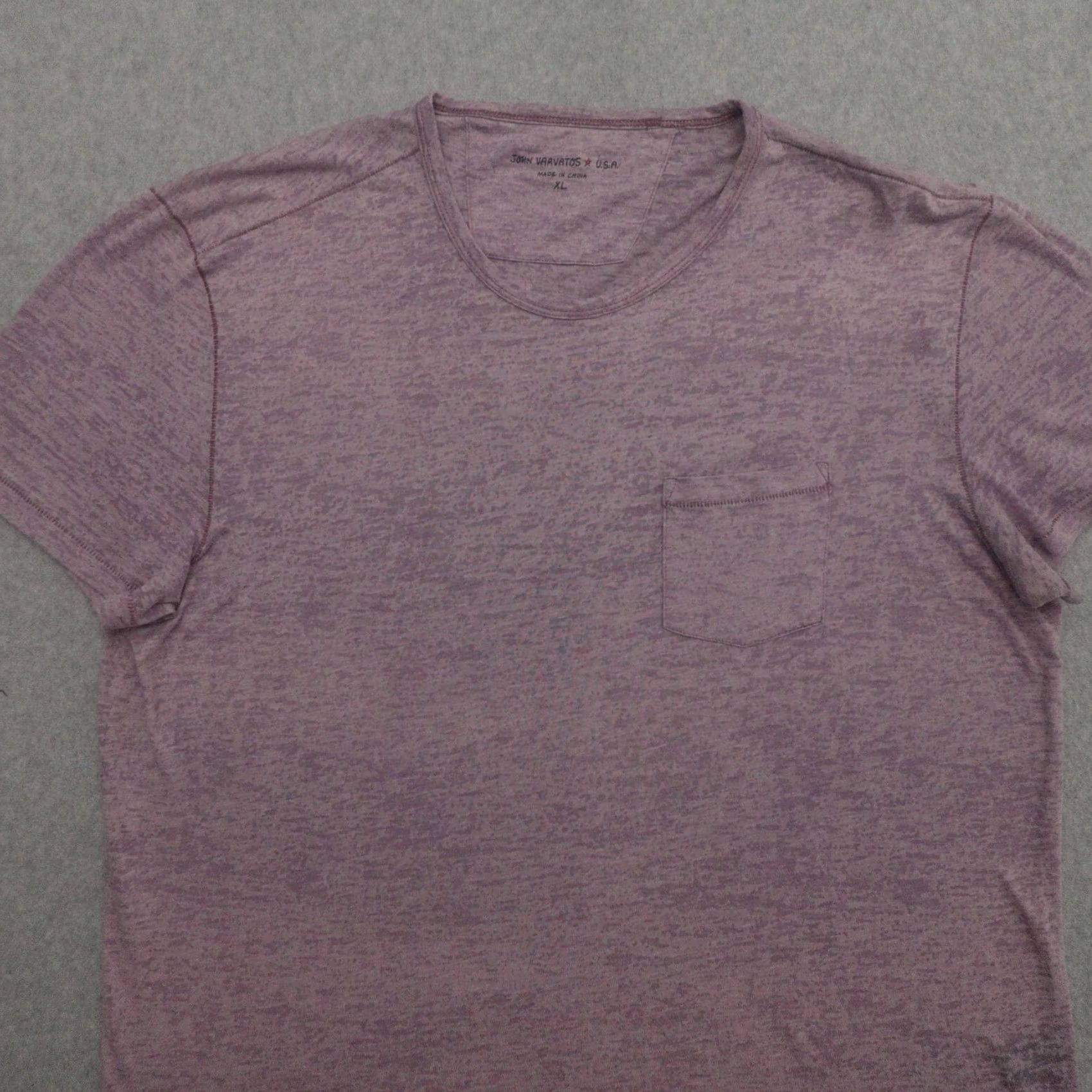 John Varvatos John Varvatos T-Shirt Mens XL Red V-Neck Short Sleeve Burnout 23X28 Size US XL / EU 56 / 4 - 6 Thumbnail