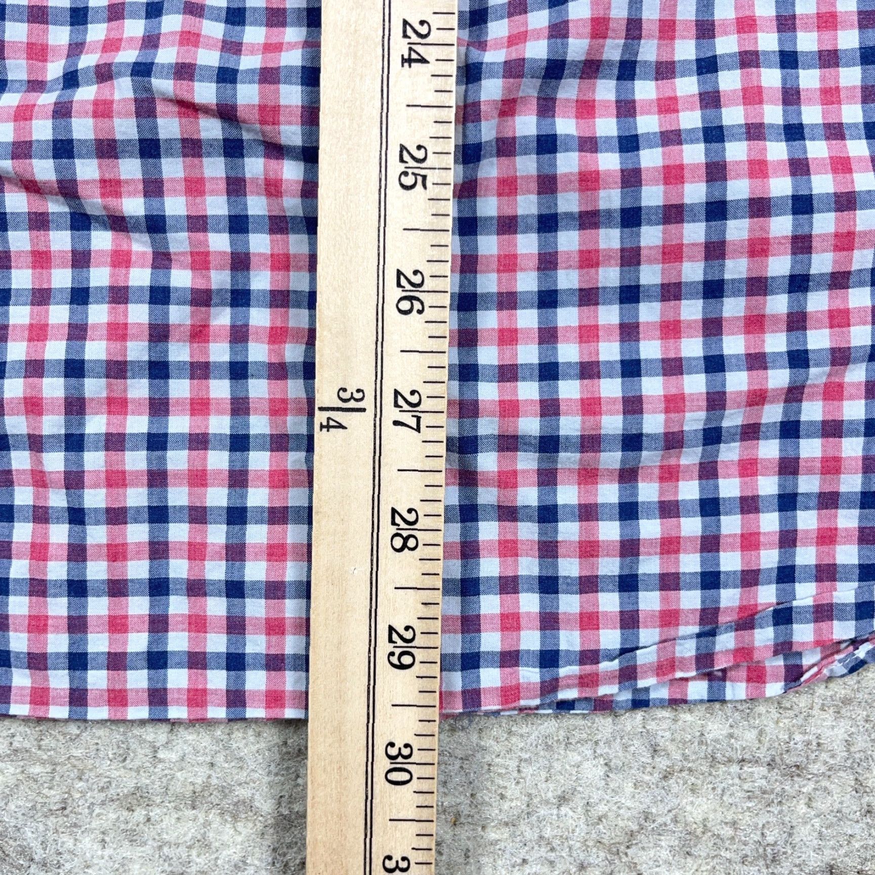 johnnie-O johnnie-O Shirt Men Large Red Blue Plaid Button Up Dress Pocket 100% Cotton Size 42R - 7 Thumbnail