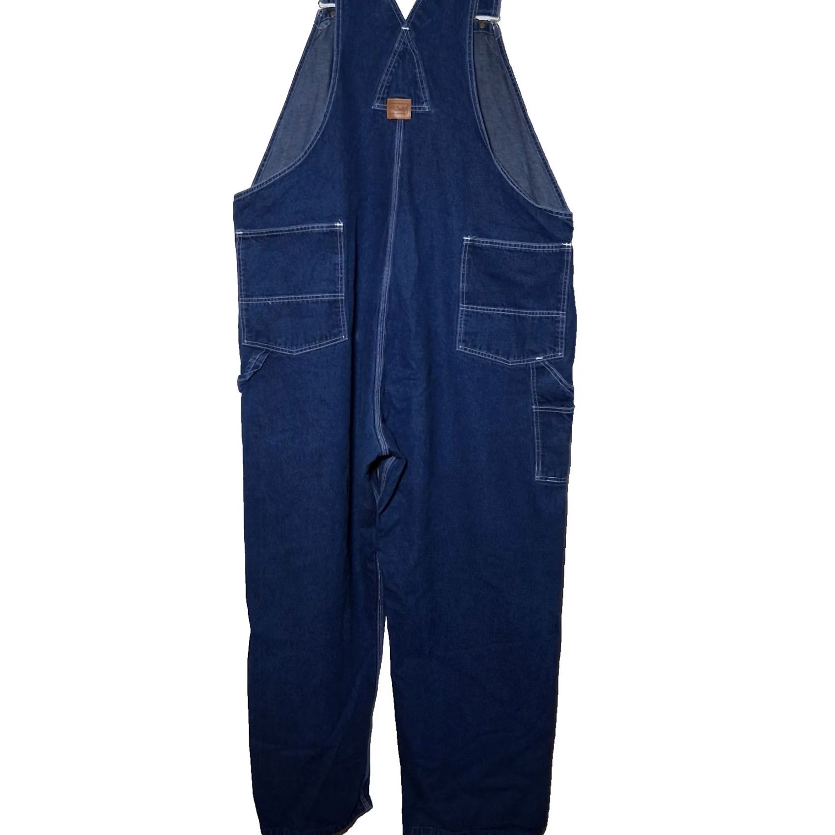 Walls Walls Workwear Overalls Men 52x31 Blue Jean Denim Carpenter Work Bibs Dark Wash Size US 36 / EU 52 - 3 Thumbnail