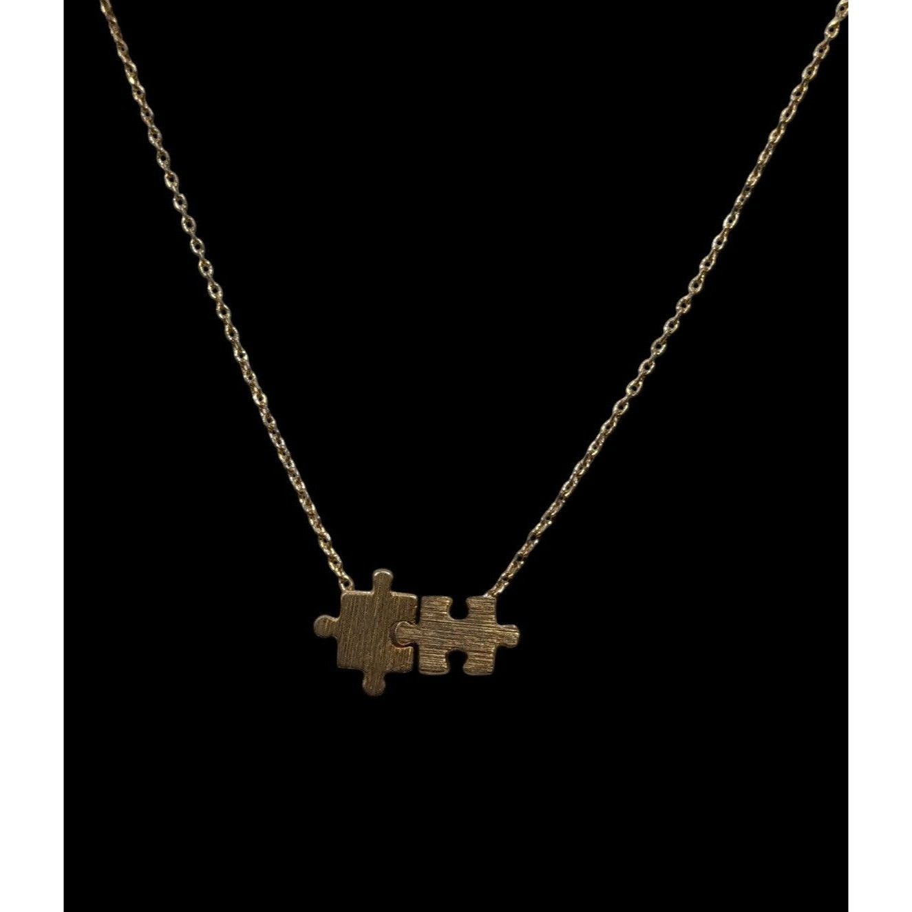 Other Minimalist Dainty Puzzle Piece Pendant Necklace Gold Tone Wi Size ONE SIZE - 3 Thumbnail