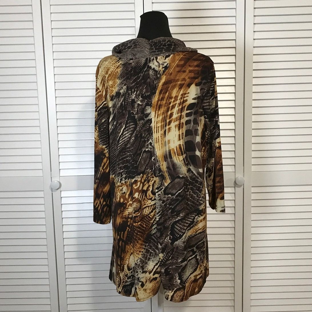 Other Susan Graver Liquid Knit Animal Cowl Neck Tunic Blouse L Size L / US 10 / IT 46 - 3 Thumbnail
