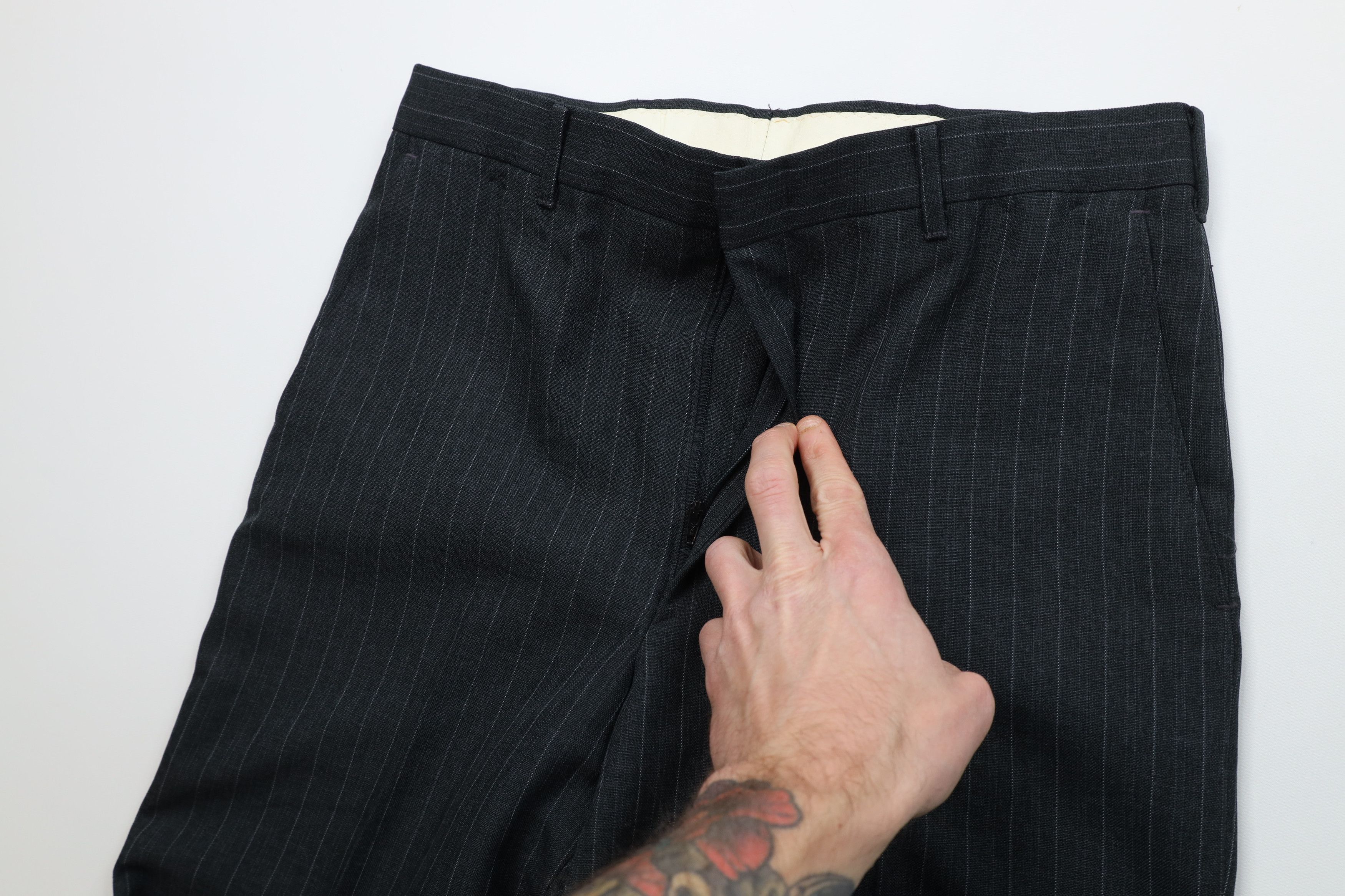 Vintage Vintage 70s Streetwear Knit Flared Chino Pants Gray USA Size US 32 / EU 48 - 6 Thumbnail