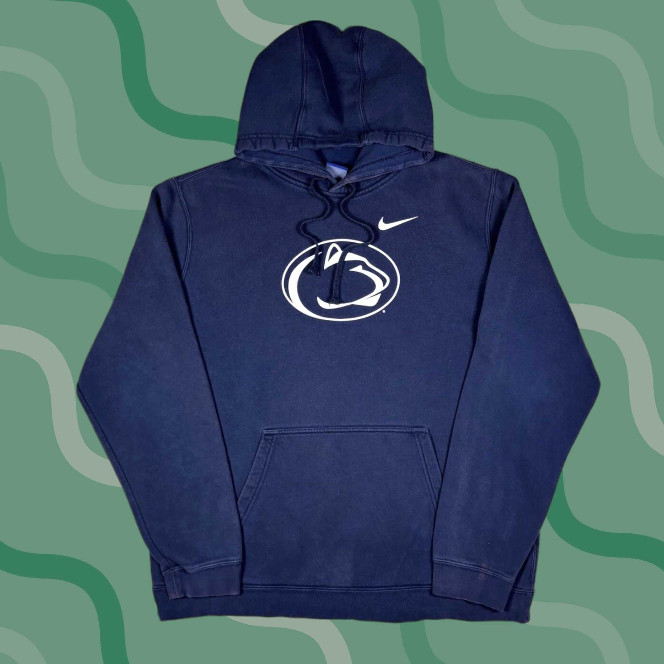 Nike VINTAGE Nike Pullover Hoodie Navy Blue XL Mens Penn State Football 90s University College Graphic Print Hooded Pockets Size US XL / EU 56 / 4 - 1 Thumbnail