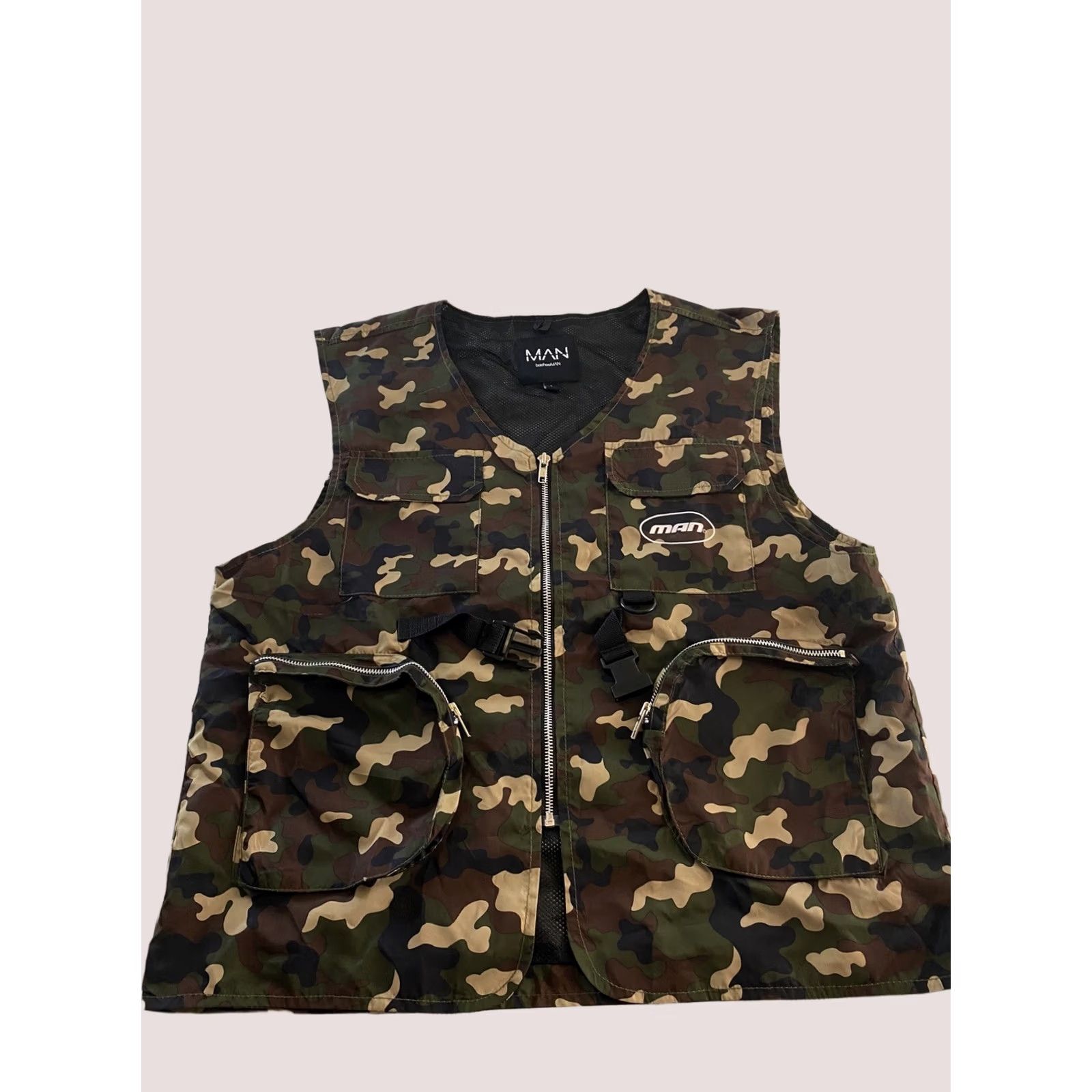 Boohoo Boohoo Man Caoflage Zippered VEST Large L Mens Vest Multicolor 90s Style Size US L / EU 52-54 / 3 - 1 Thumbnail