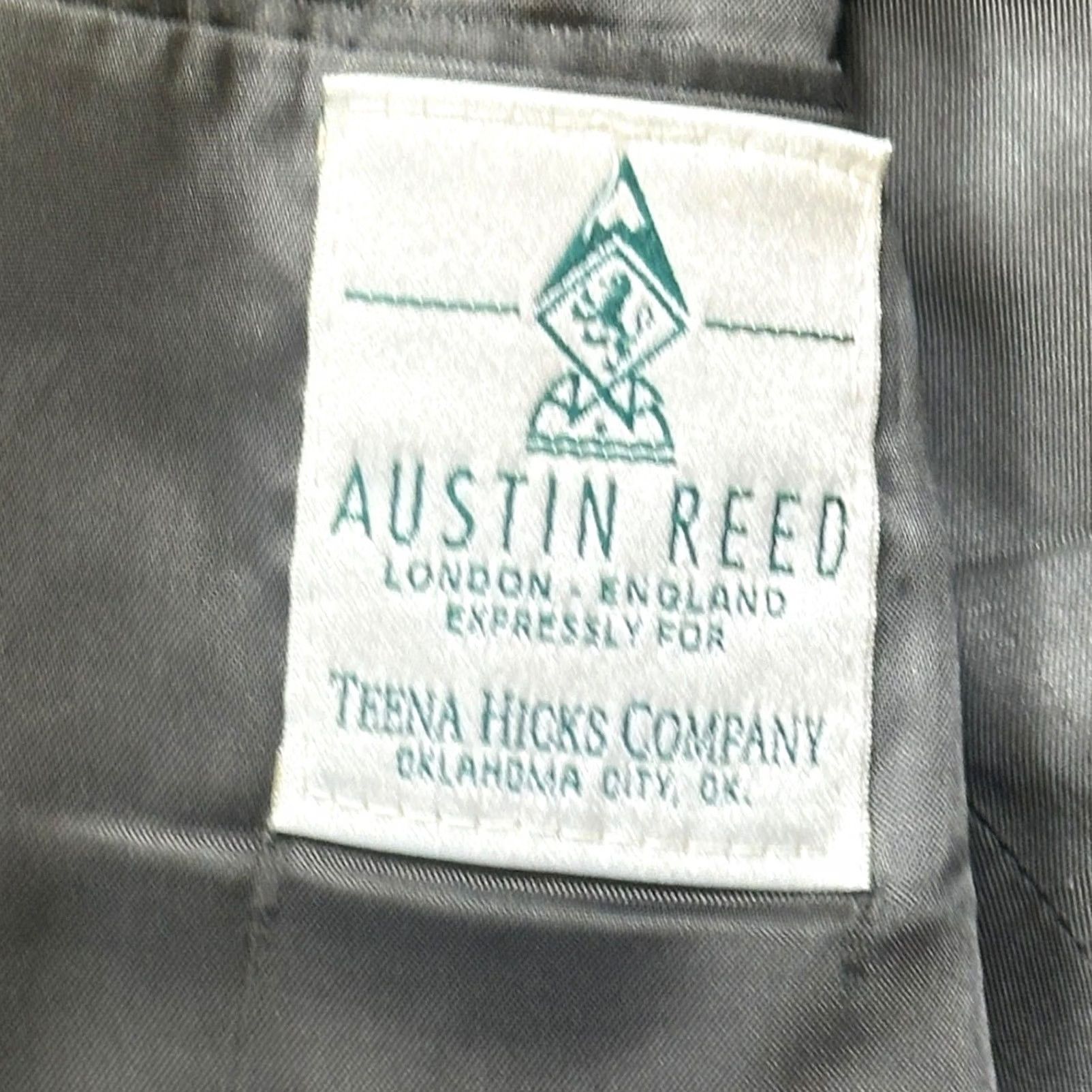 Austin Reed VINTAGE Austin Reed Mens Blazer Jacket 42L Wool Blend Sport Coat Houndstooth Black Classic Designer Size 42R - 5 Thumbnail