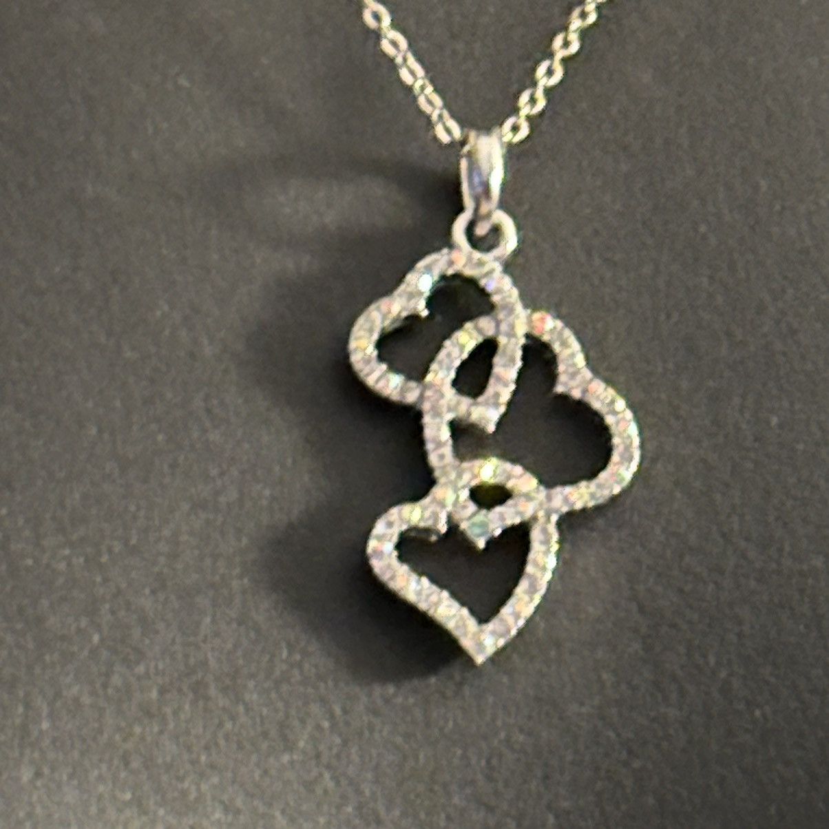 Other Adult Jewels triple AB rhinestone heart pendant necklace Size ONE SIZE - 2 Thumbnail