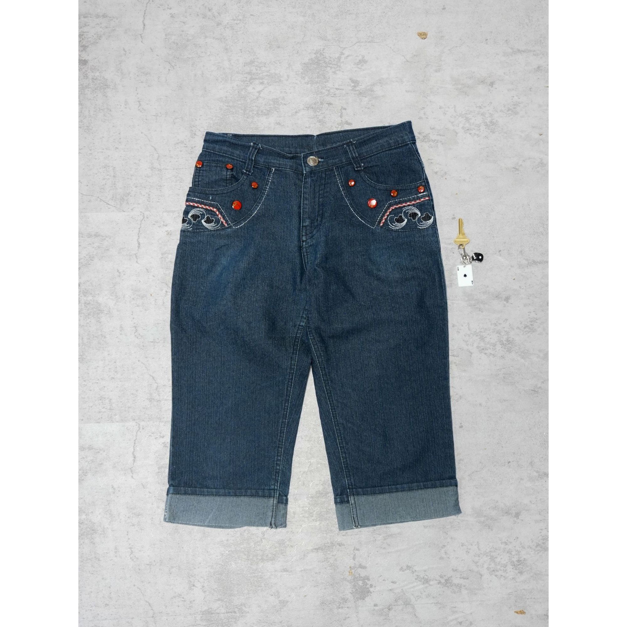 Other Y2k Denim Embroidered Capri Size 28" / US 6 / IT 42 - 1 Thumbnail