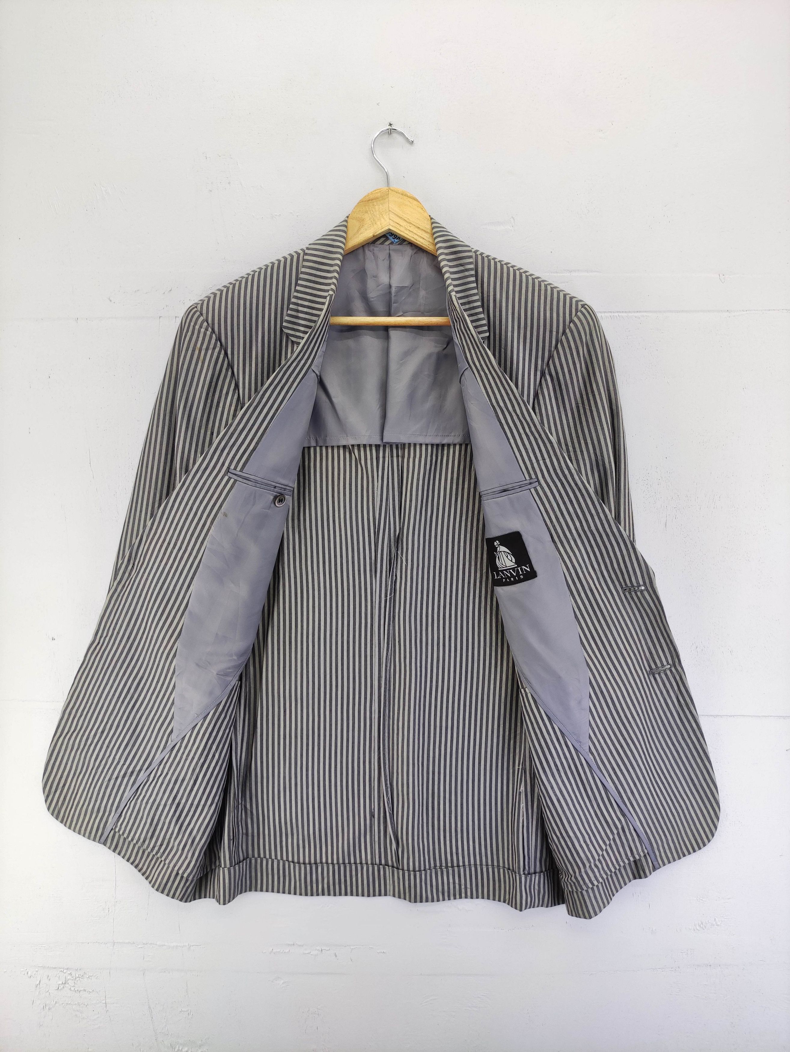 Lanvin Vintage Lanvin Striped Coat Blazer Suit Jacket Size US M / EU 48-50 / 2 - 5 Thumbnail