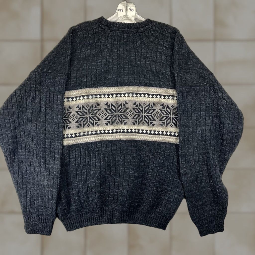 Vintage VINTAGE David Taylor Sweater Mens LT TALL Fair Isle Knit Pullover Black Crew Neck Long Sleeve 90s USA Pullover Jumper Knit Casual Size US L / EU 52-54 / 3 - 1 Thumbnail