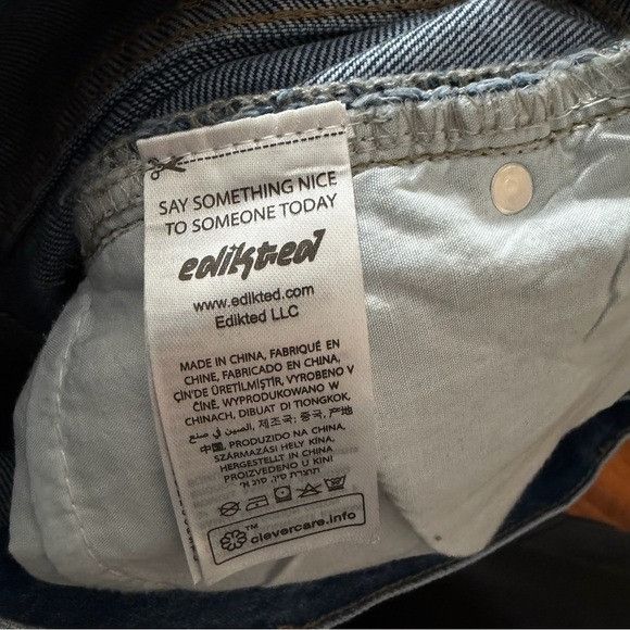 Other Edikted Light Blue Straight Leg Jeans Sz Small S Size 42" / US 20 - 6 Thumbnail