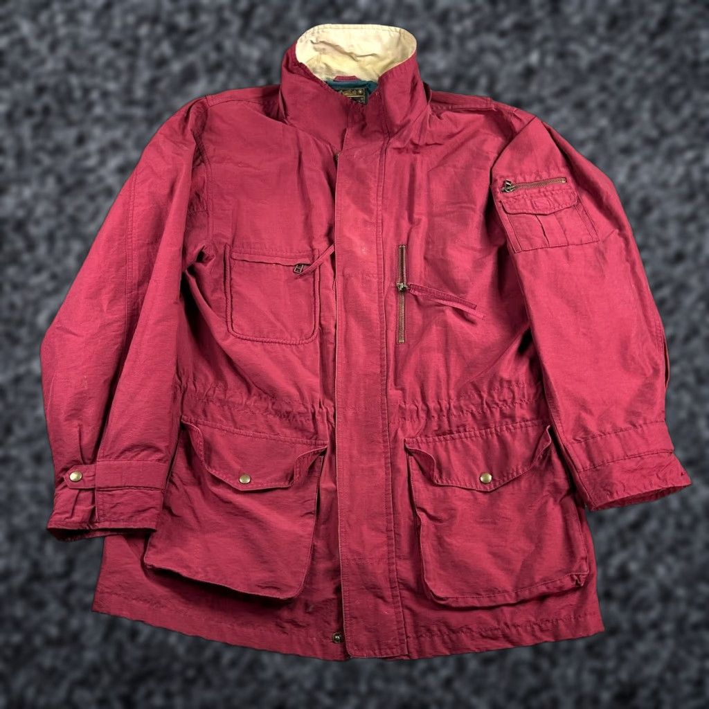 Eddie Bauer VINTAGE Eddie Bauer Jacket Mens Large Red Cotton Nylon Blend Utility Coat 90s Size US L / EU 52-54 / 3 - 1 Thumbnail