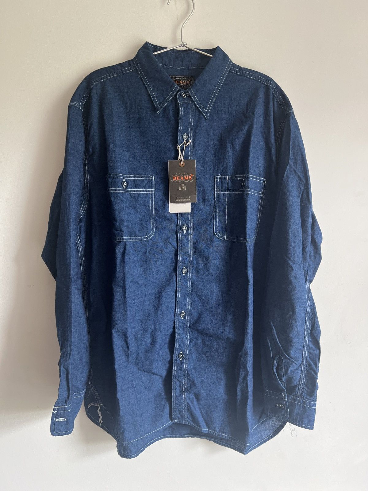 Beams Plus BEAMS+ INDIGO CHAMBRAY WORK SHIRT | Grailed