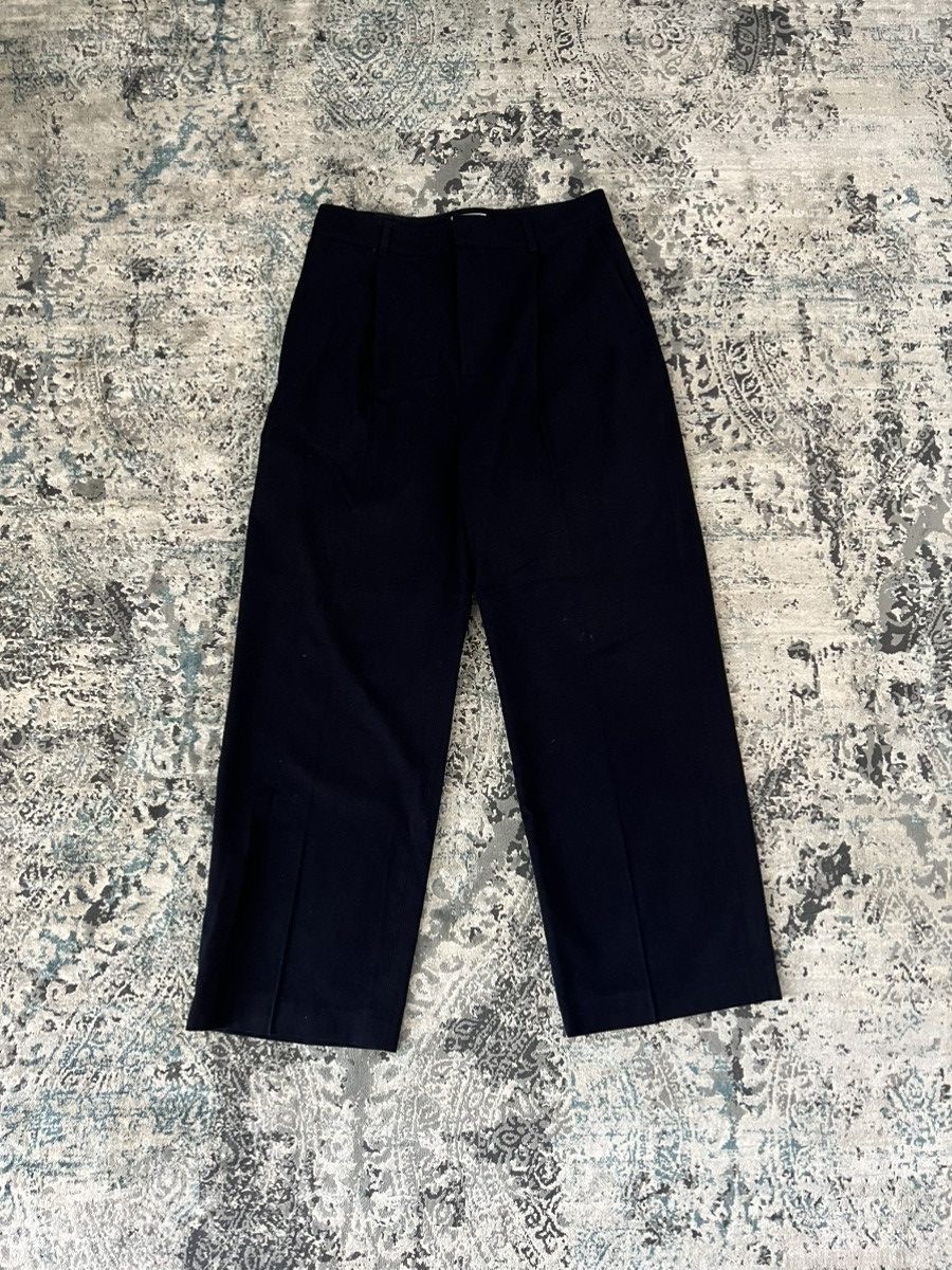 Soft Handle Essential Pleated Trousers Deep Navy