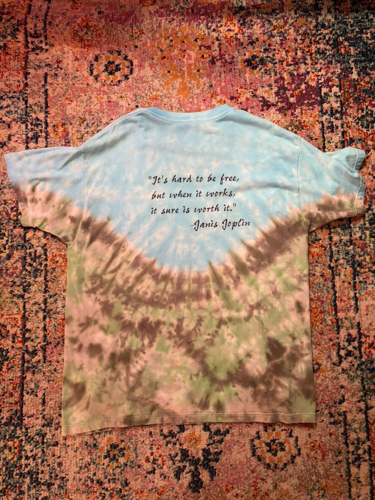 Fruit Of The Loom Vintage Janis Joplin Tie Dye T Shirt 2000 Size US XL / EU 56 / 4 - 6 Thumbnail