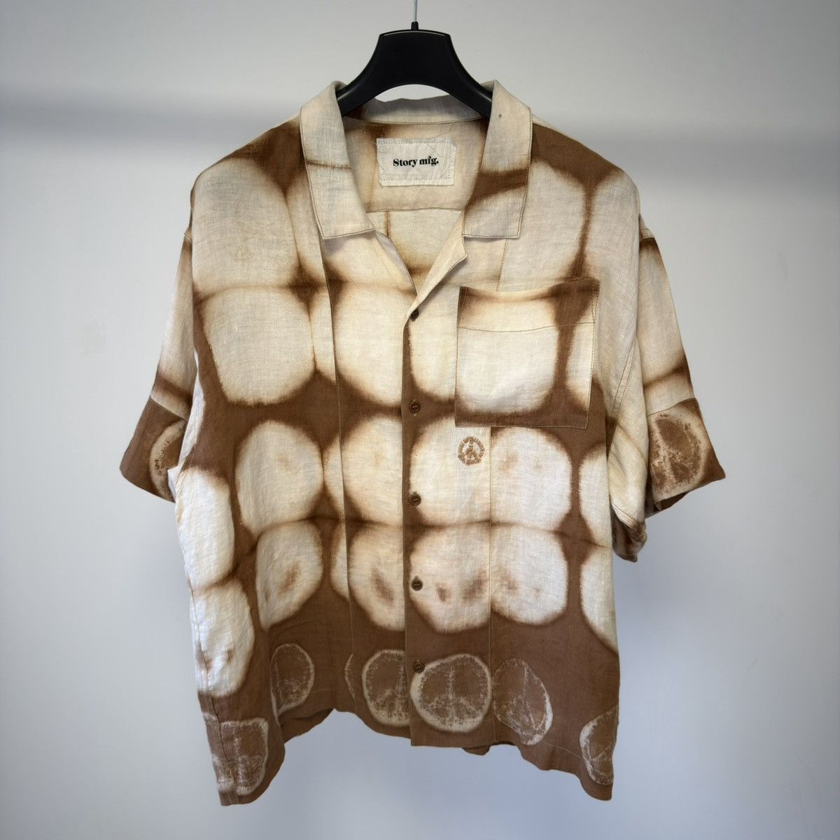 Story Mfg. Brown/Cream ‘Peace Tie Dye’ Shirt Size US XL / EU 56 / 4 - 17 Thumbnail