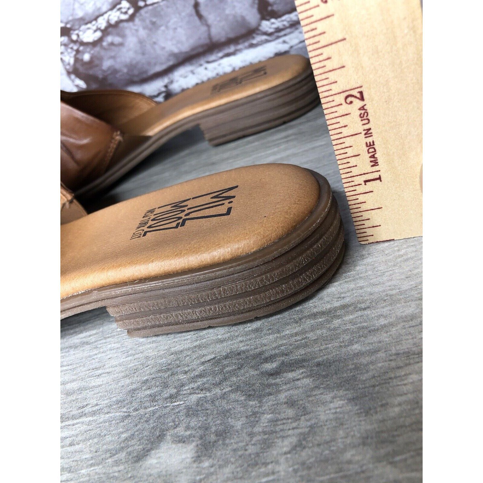 Other Miz Mooz Daisey Brown Leather Ruched Slides Heel Sandals Wom Size US 7.5 / IT 37.5 - 7 Thumbnail