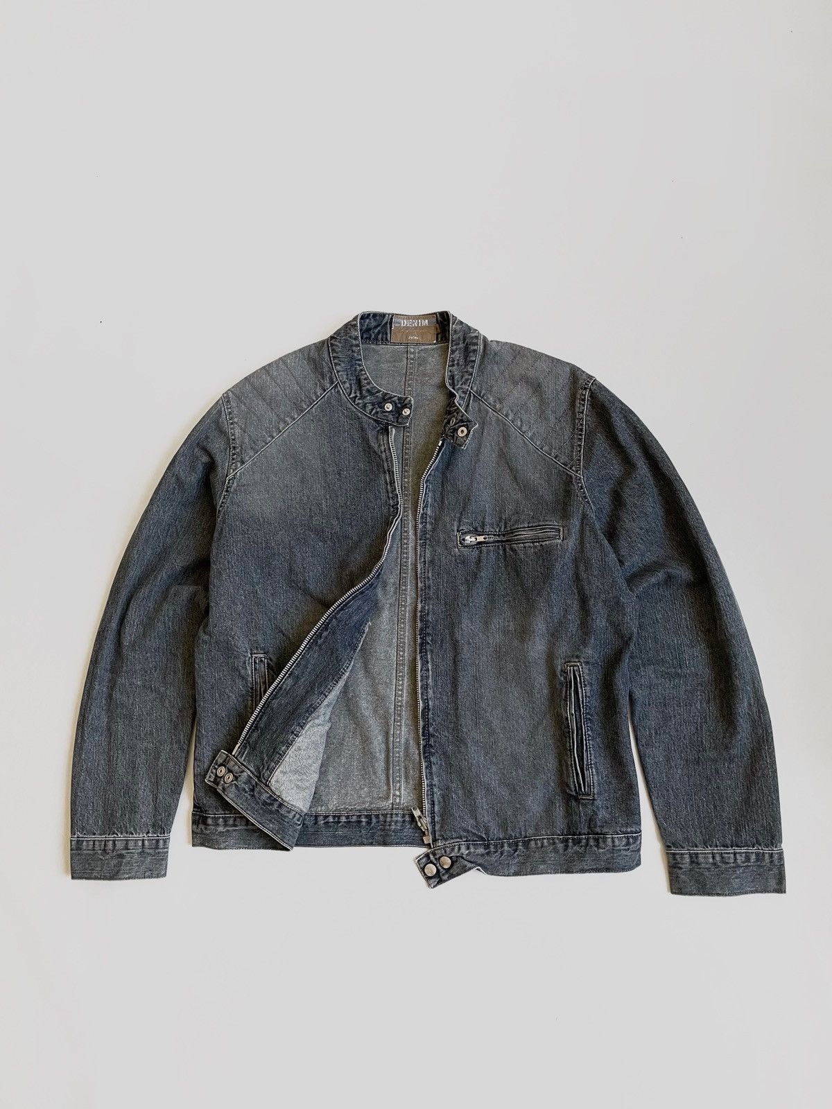 Vintage Vintage 90s zip denim jacket Size US L / EU 52-54 / 3 - 1 Thumbnail