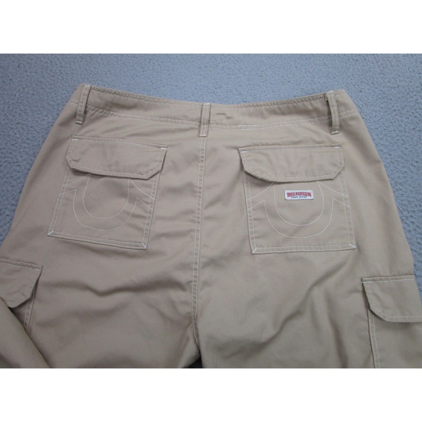 True Religion True Religion Cargo Pants Mens 38x32 Beige Straight Leg Utility Workwear Casual Size US 38 / EU 54 - 2 Thumbnail
