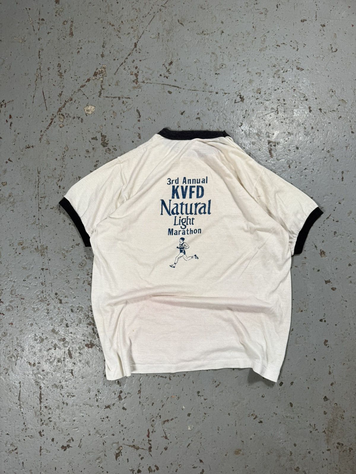 Vintage Vintage Single Stitch Natty Light Marathon Ringer Tee Size US XL / EU 56 / 4 - 3 Thumbnail