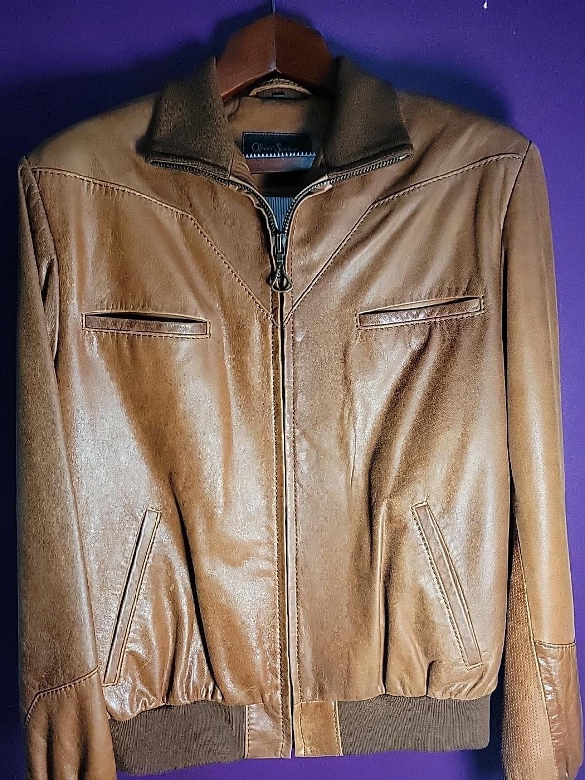 Oliver Sweeney Oliver Sweeney Leather Brown Cafe Racer Jacket Size Xl Size US XL / EU 56 / 4 - 9 Thumbnail