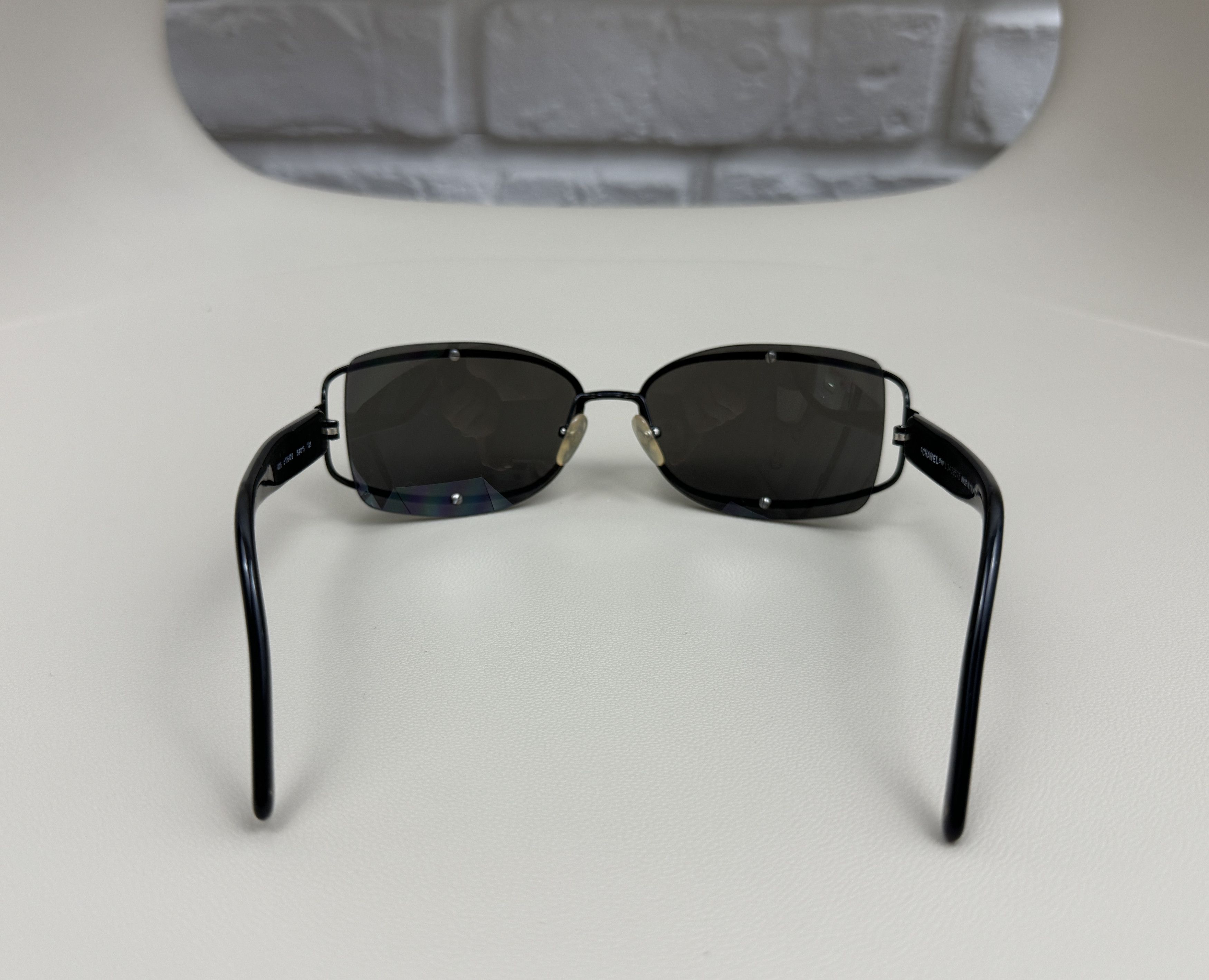 Chanel Retro Vintage 90s Chanel 4025 Sunglasses Rimless Black Metal Size ONE SIZE - 8 Thumbnail