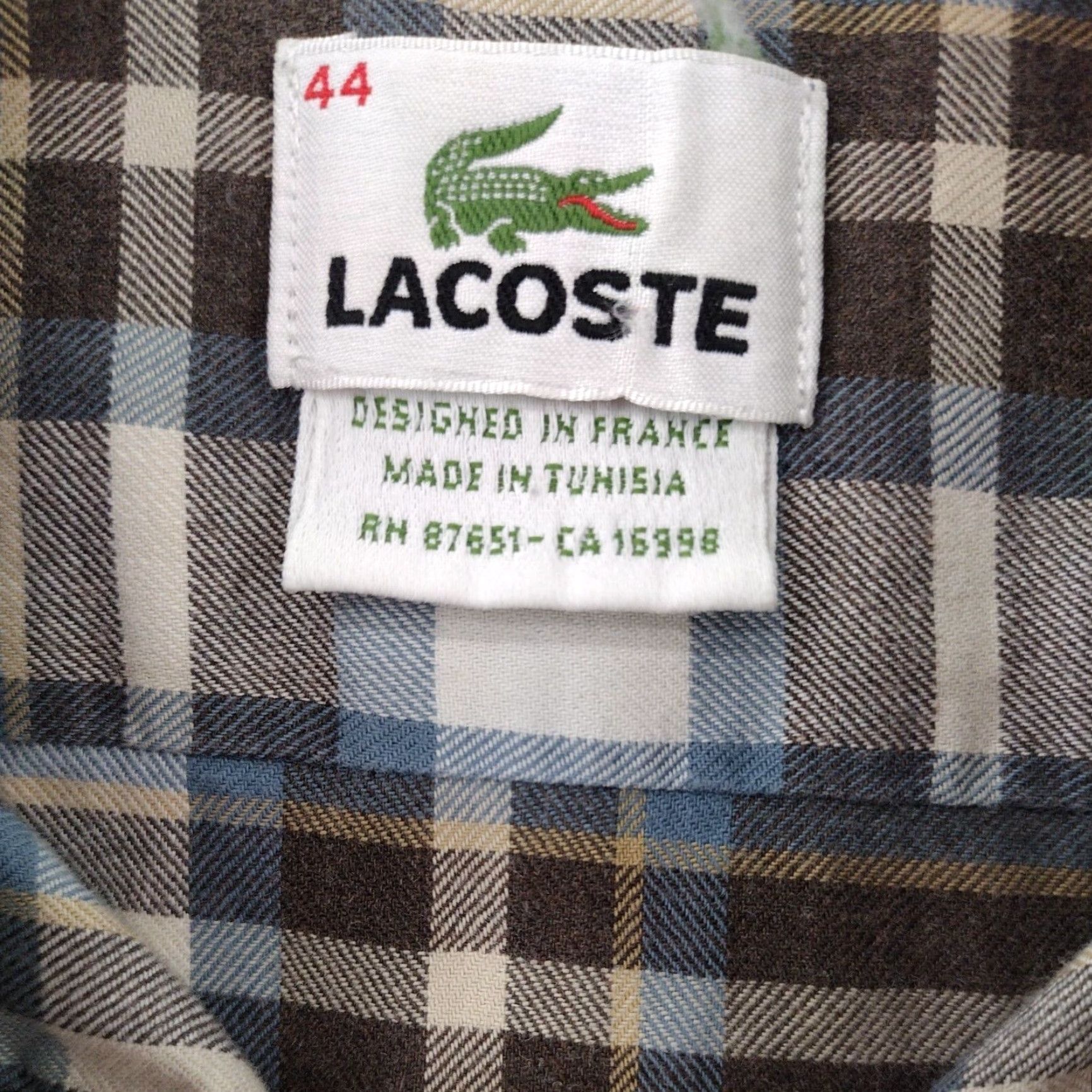 Lacoste Lacoste Shirt Mens 44 Large Blue Striped Croc Logo Long Sleeve Button Up Size US XXL / EU 58 / 5 - 7 Thumbnail