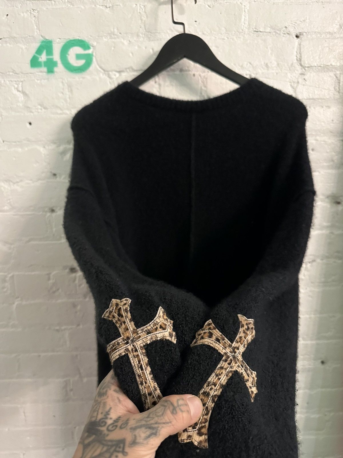 Chrome Hearts Chrome Hearts CASHMERE CROSS PATCH Sweater M-XL Sweater Size US L / EU 52-54 / 3 - 2 Thumbnail