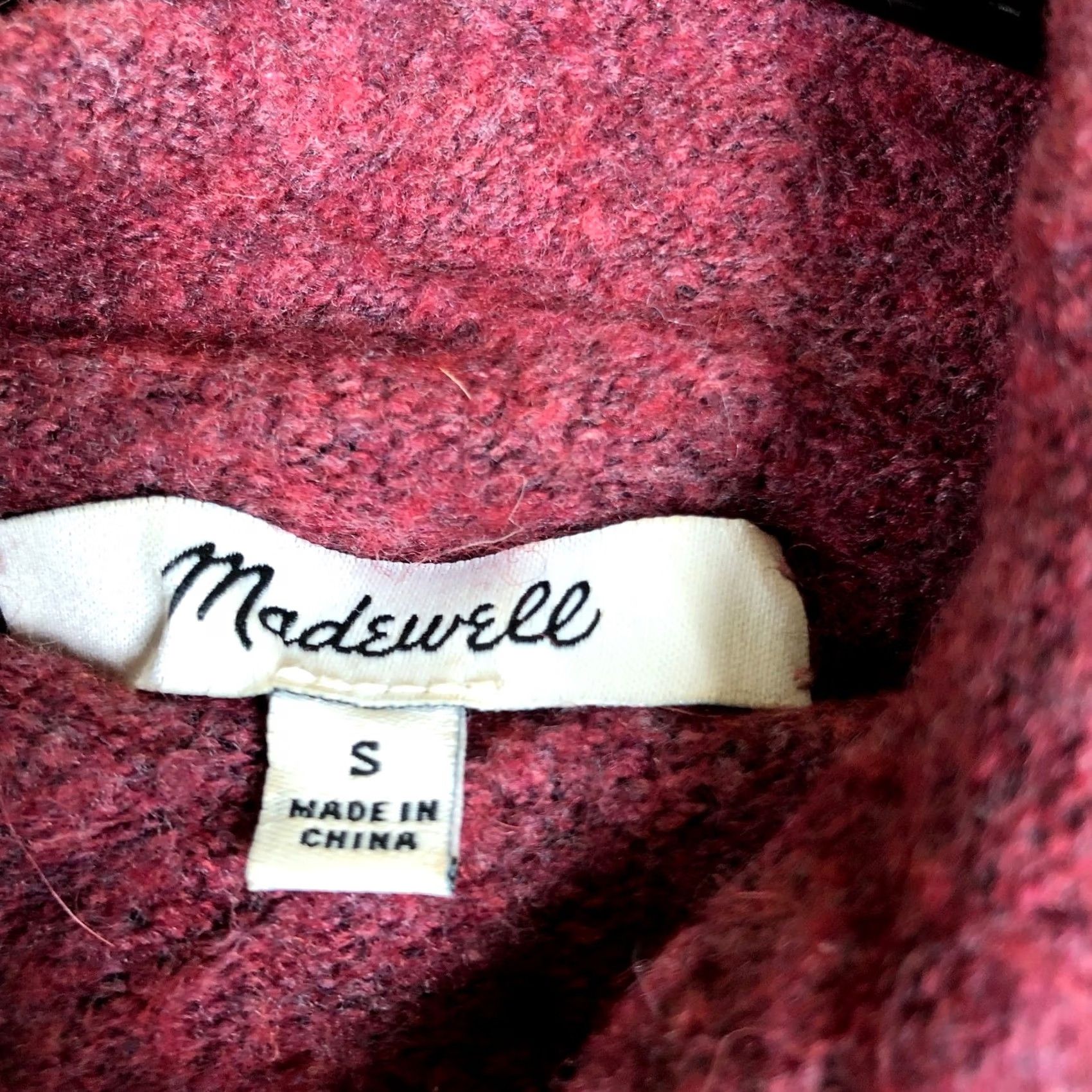 Madewell Madewell Womens Sweater Maroon High Neck Pullover Wool Alpaca Blend Stretch S Size S / US 4 / IT 40 - 6 Thumbnail