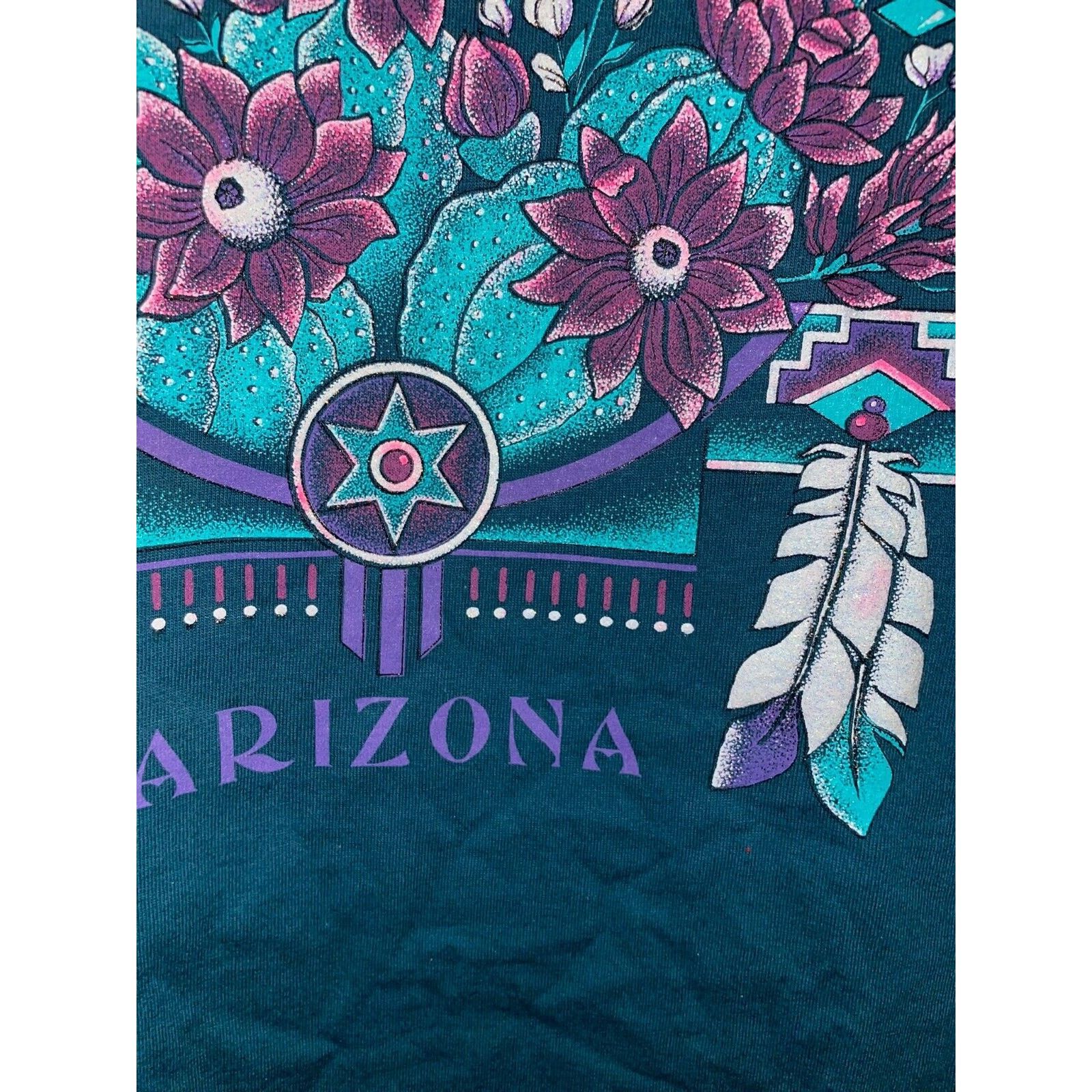 Jerzees Vintage Test Print Shirt Arizona Cactus Wildflower Tee VTG L Size US L / EU 52-54 / 3 - 6 Thumbnail