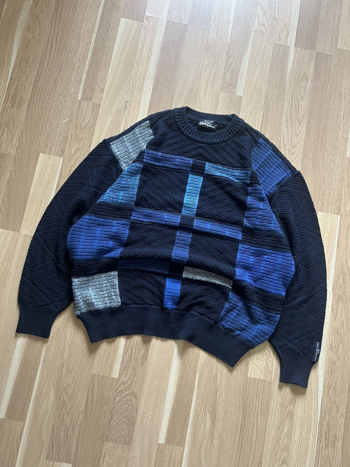 Carlo Colucci × Vintage Carlo Colucci vintage knitted sweater coogi style 90s Size US L / EU 52-54 / 3 - 2 Thumbnail