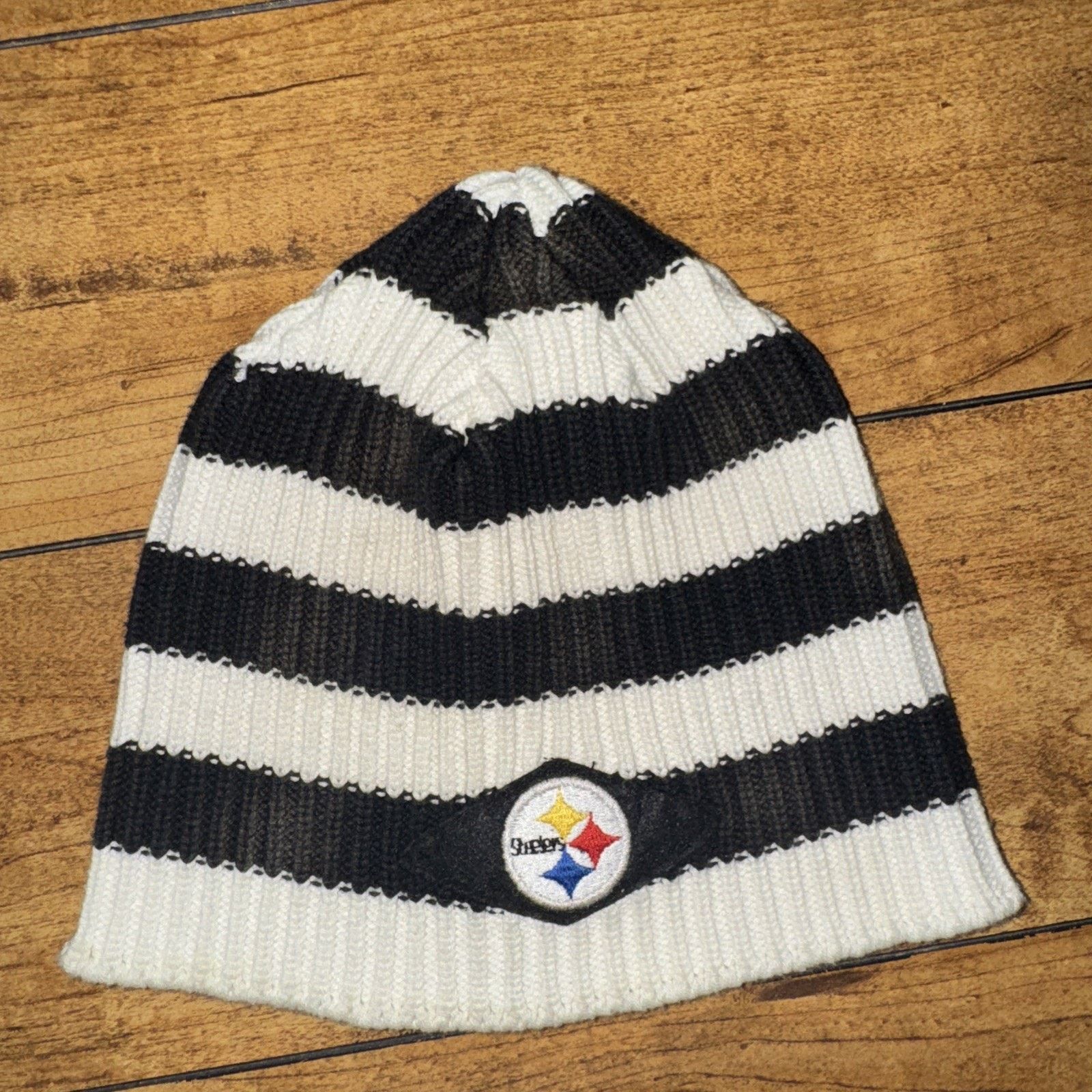 NFL × Vintage Vintage Y2K Pittsburgh Steelers Beanie Stripped Black/White Size ONE SIZE - 1 Thumbnail