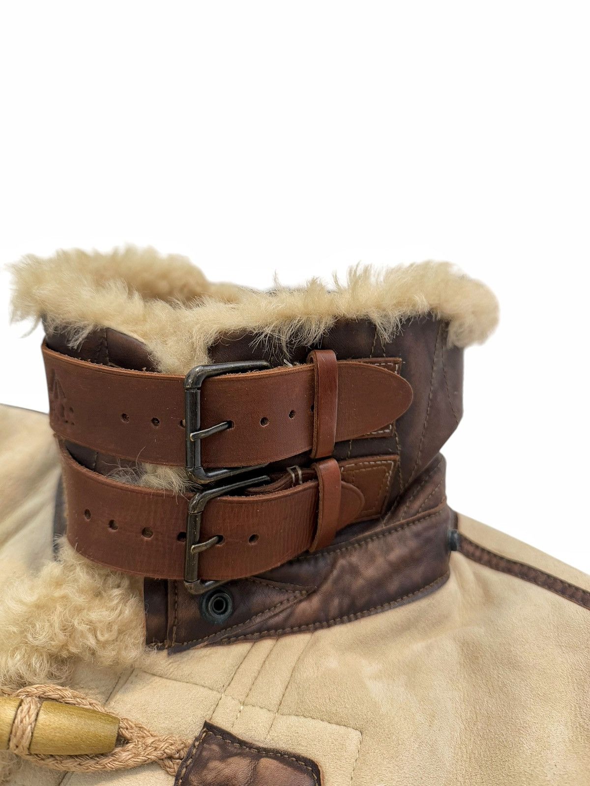 Polo Ralph Lauren Sample Shearling Leather Duffle Flight Coat Size US M / EU 48-50 / 2 - 15 Thumbnail
