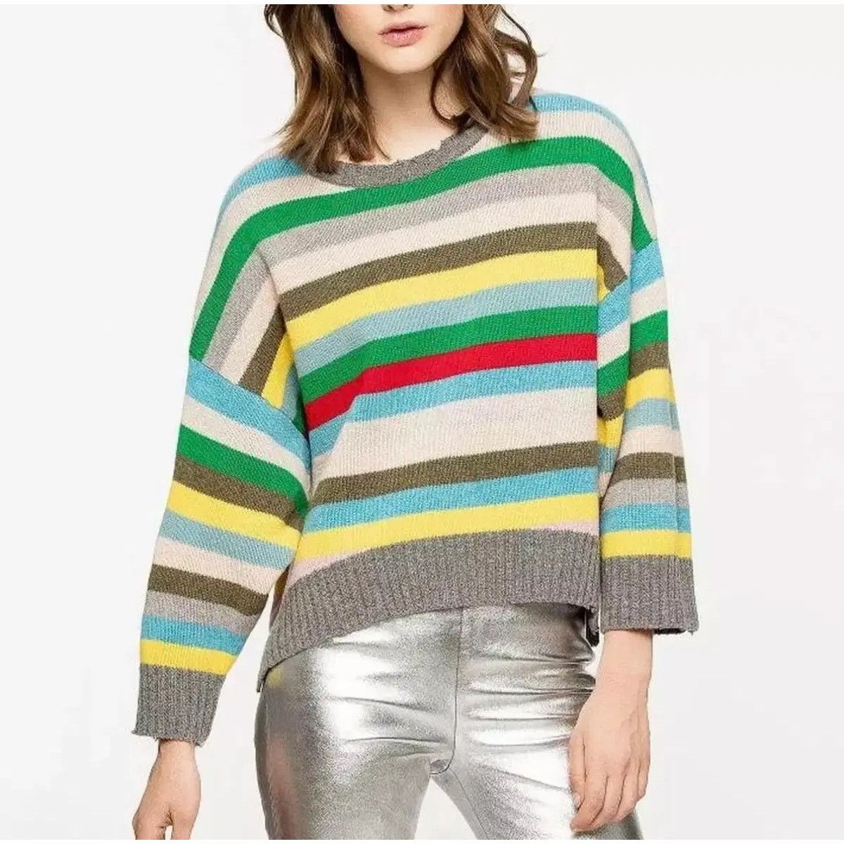 Zadig & Voltaire Zadig & Voltaire wool multicolor striped embroidered sweater Size XS / US 0-2 / IT 36-38 - 2 Thumbnail
