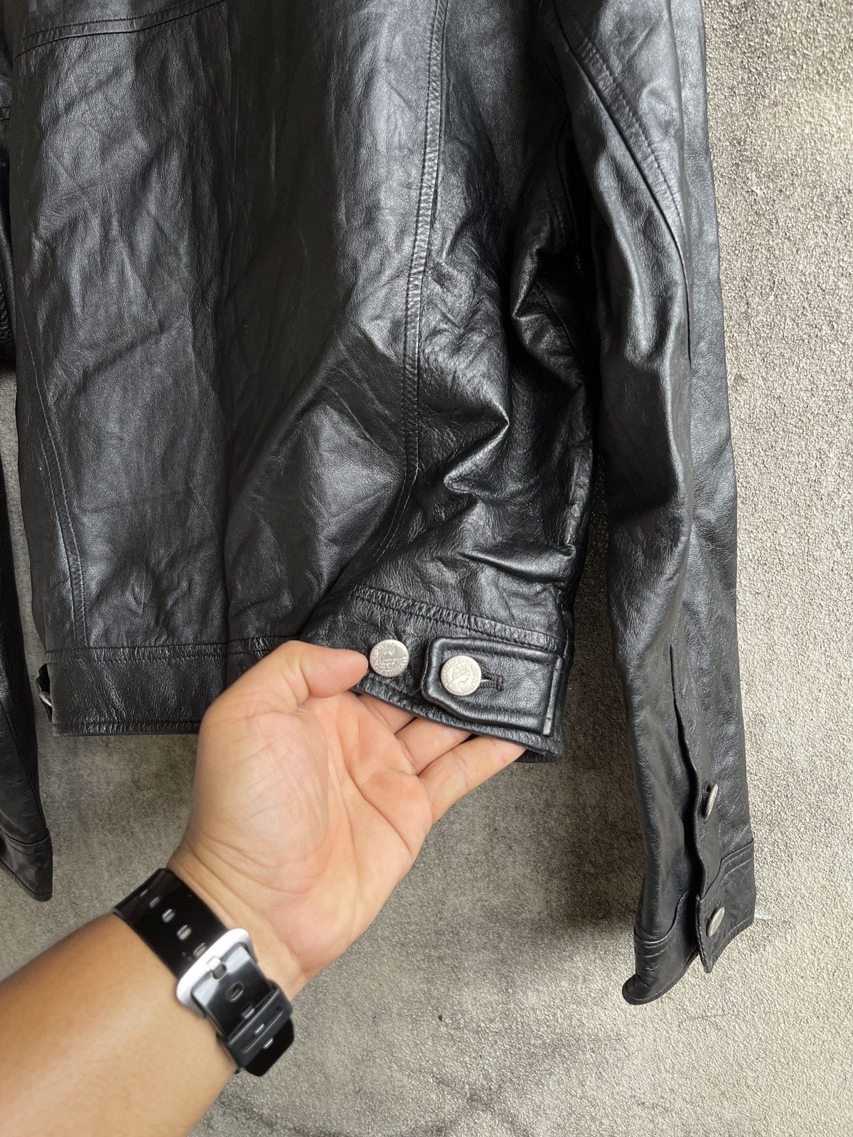 Japanese Brand Rare🔥Vintage ART ABLE Trucker Leather Jacket Size US S / EU 44-46 / 1 - 7 Thumbnail