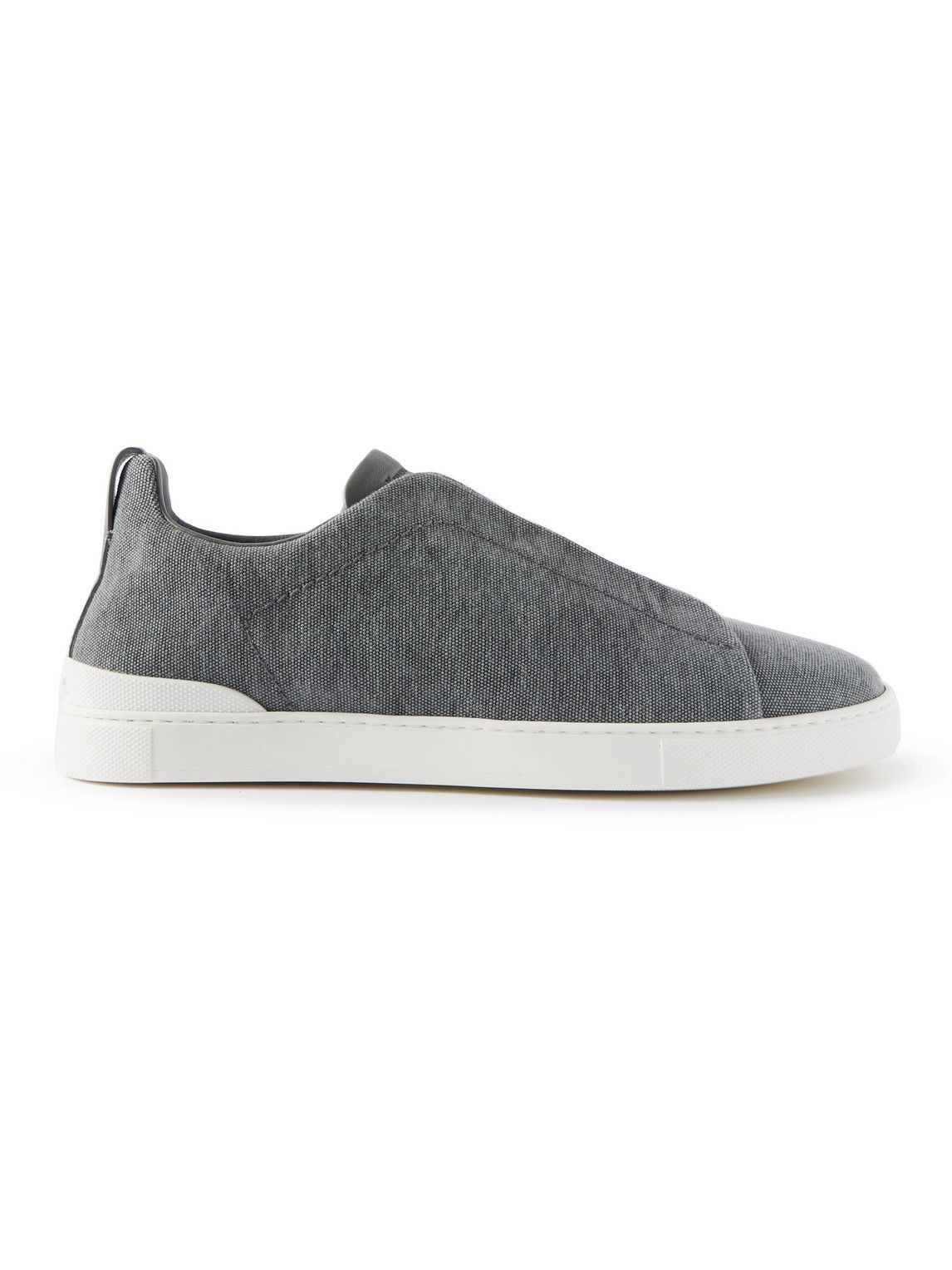 Ermenegildo Zegna o1s1rm1025 RLHTYE Triple Stitch Low-Top Sneakers in Gray Size US 5.5 / EU 38 - 1 Thumbnail