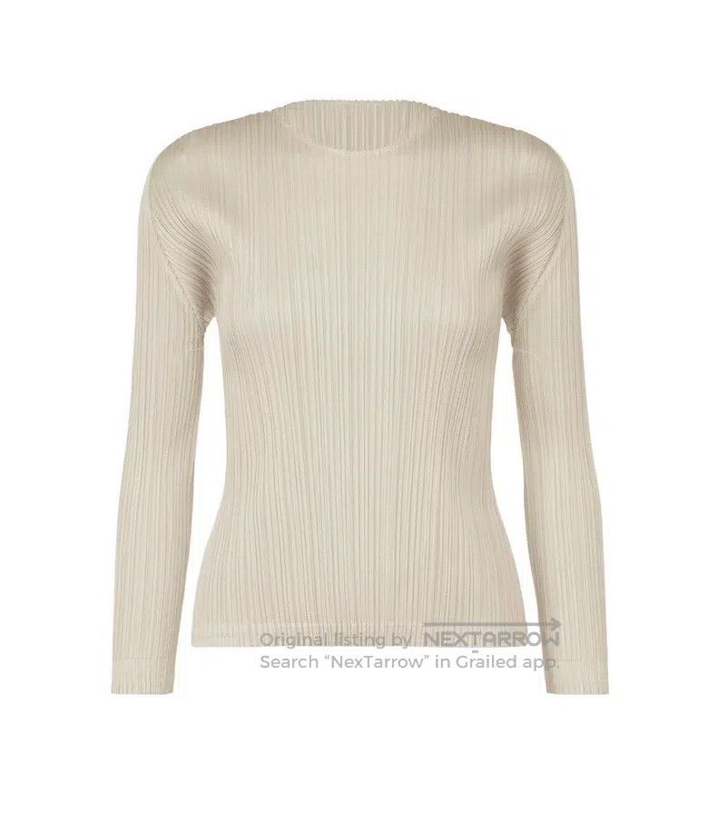 Issey Miyake Issey Miyake White Long Sleeve Size L / US 10 / IT 46 - 1 Thumbnail