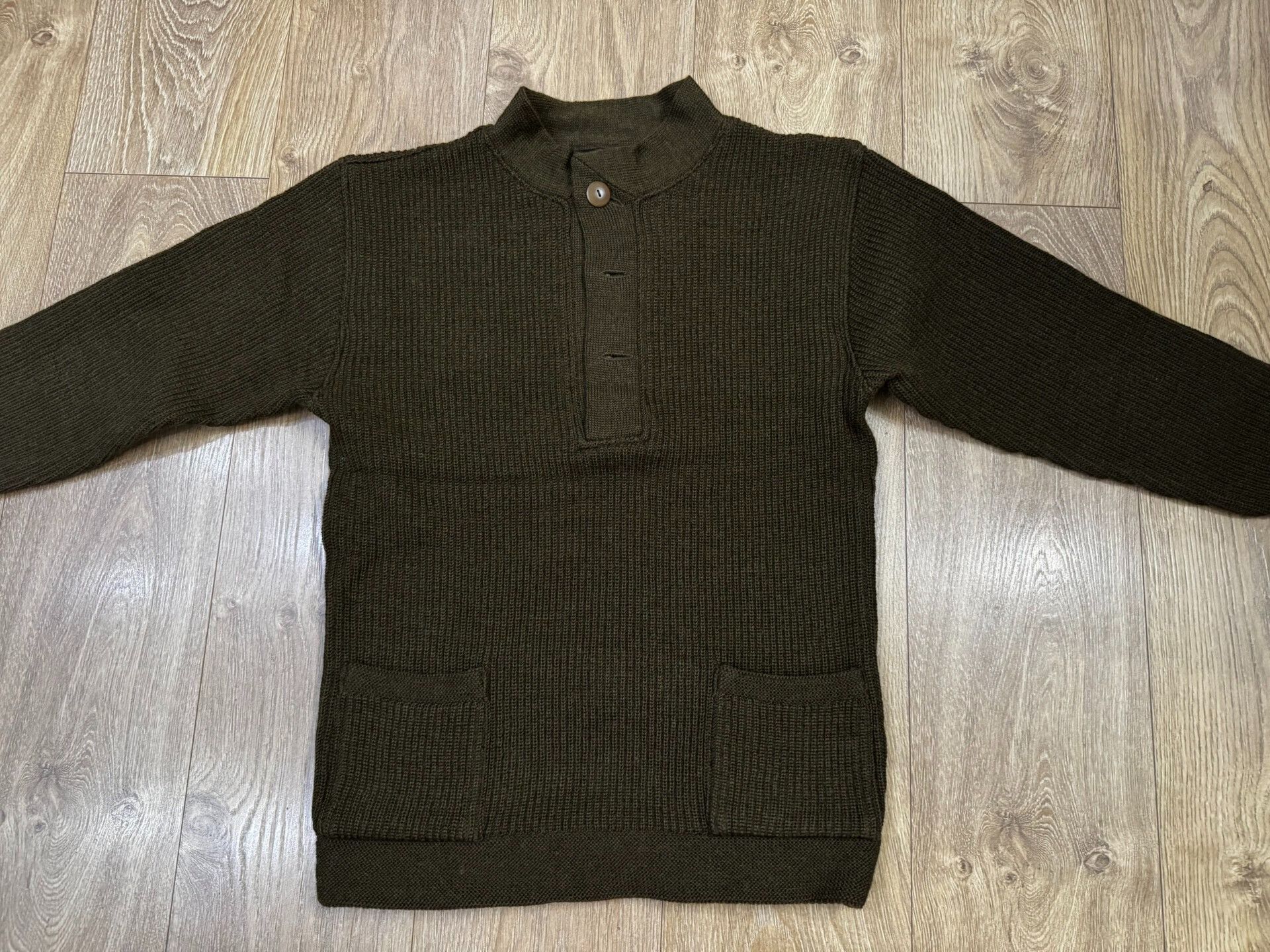 The Real McCoy's Olive Green Wool Knit Sweater Size US S / EU 44-46 / 1 - 1 Thumbnail