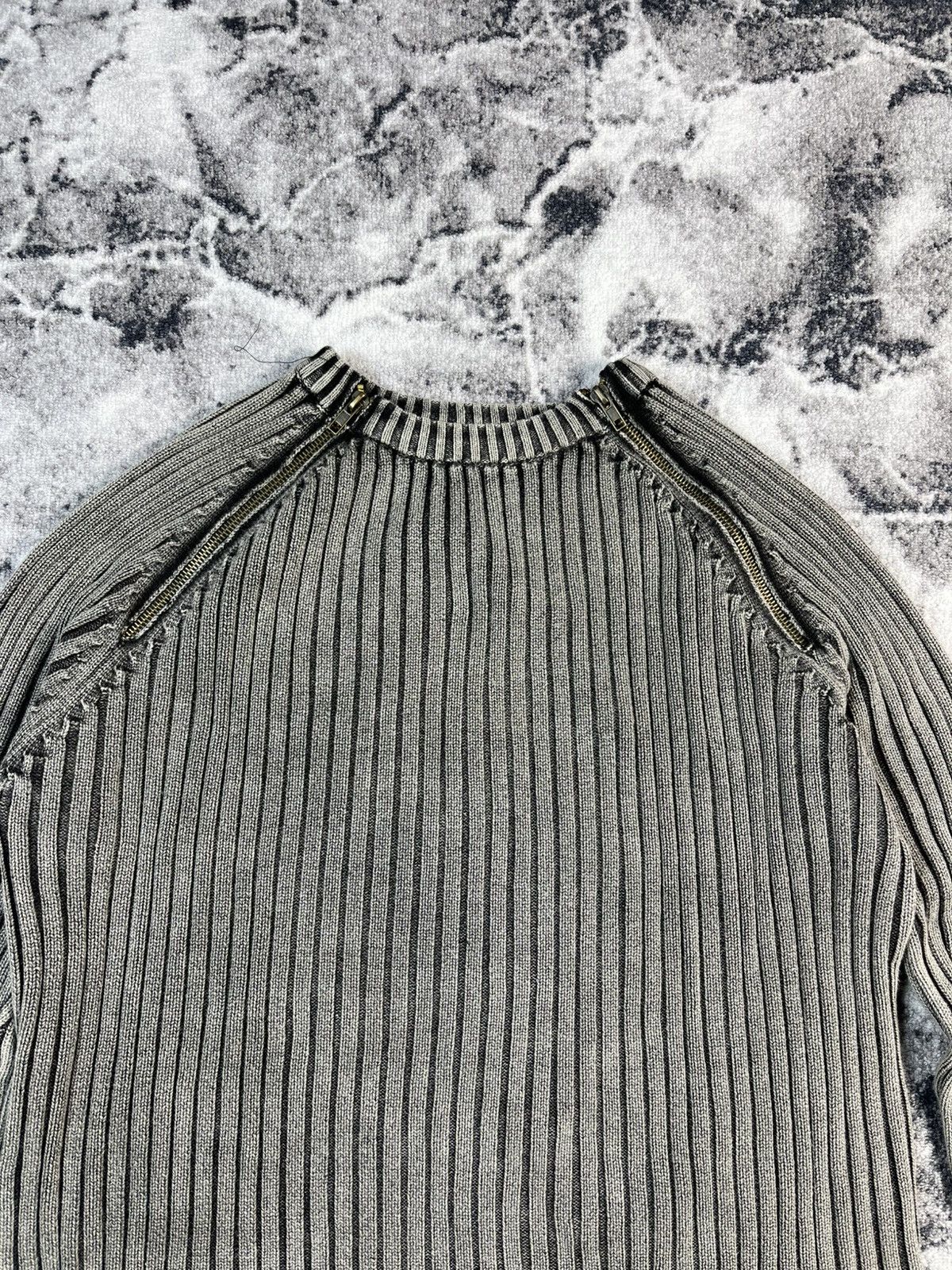 Other Avant Garde Rib Knit Zip Shoulder Sweater Minimal L Size US L / EU 52-54 / 3 - 4 Thumbnail