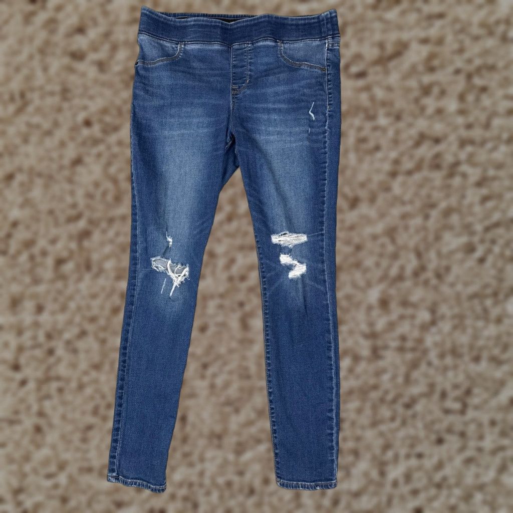 Old Navy Old Navy Jeans Womens 14 Blue Rockstar Jeggings Distressed Pull-On Skinny Ankle Size 36" / US 14 / IT 50 - 1 Thumbnail