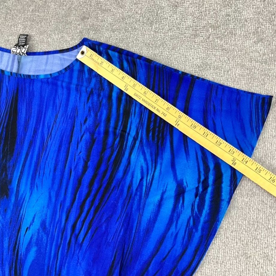 Vintage Clara Sun Woo Blouse Top Womens M Drape Bat Sleeve Career Office Summer Blue | Regular Fit | 1 Unit Size M / US 6-8 / IT 42-44 - 6 Thumbnail