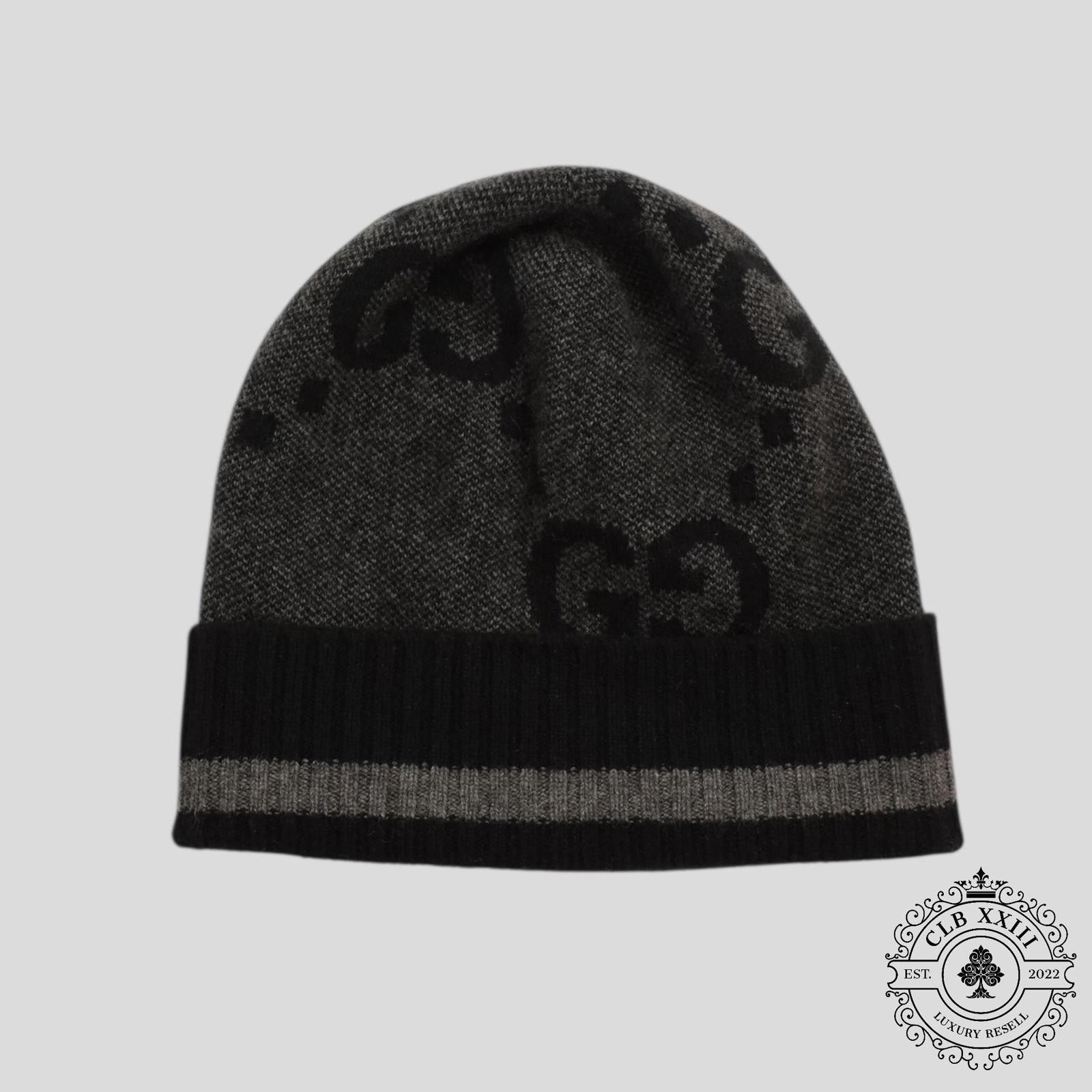 Gucci Cashmere Hat in Black/Grey