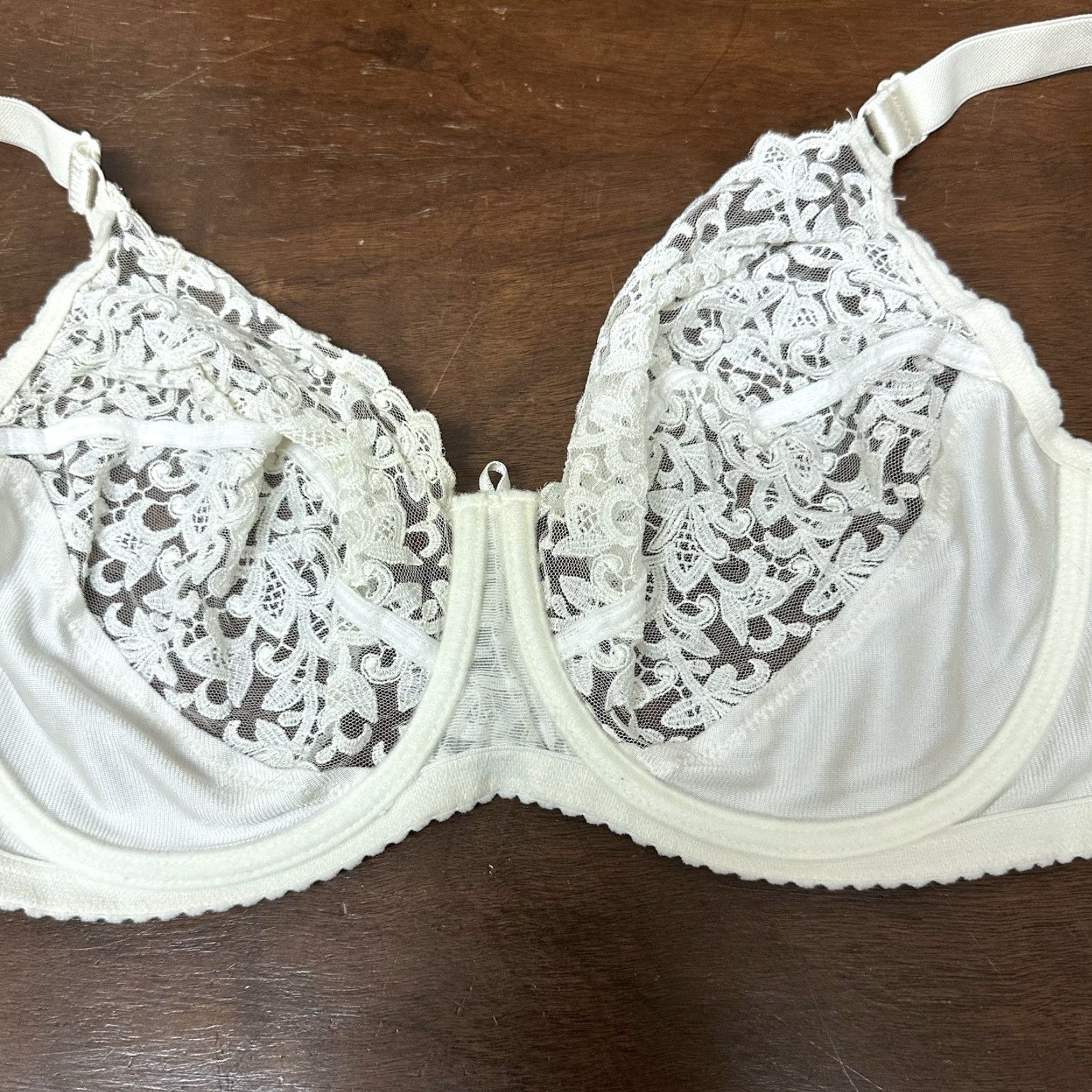 Vintage VINTAGE Wacoal Beige Sheer Lace Nylon Bullet Bra Size 34DD NEW NOS Size ONE SIZE - 5 Thumbnail