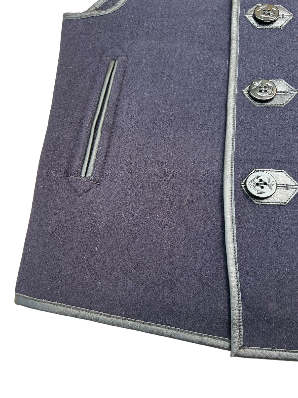 Freewheelers Violet Buffalo Wallows Wool Cowhide Leather Trim USN Vest Size US M / EU 48-50 / 2 - 7 Thumbnail