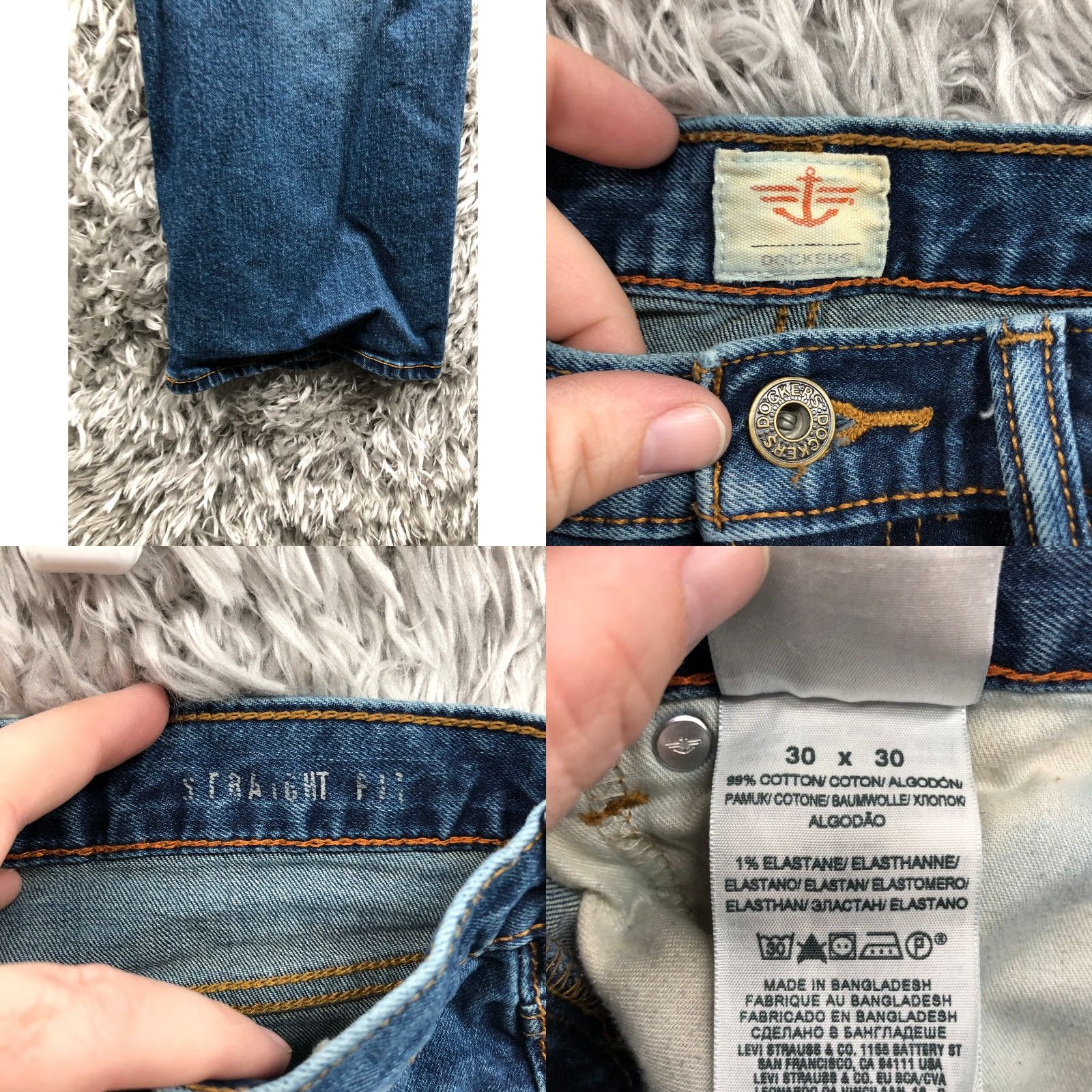 Dockers Dockers Jeans 30x30 Mens Mid Rise Straight Leg Dark Wash Blue Denim Jeans Size US 30 / EU 46 - 8 Thumbnail