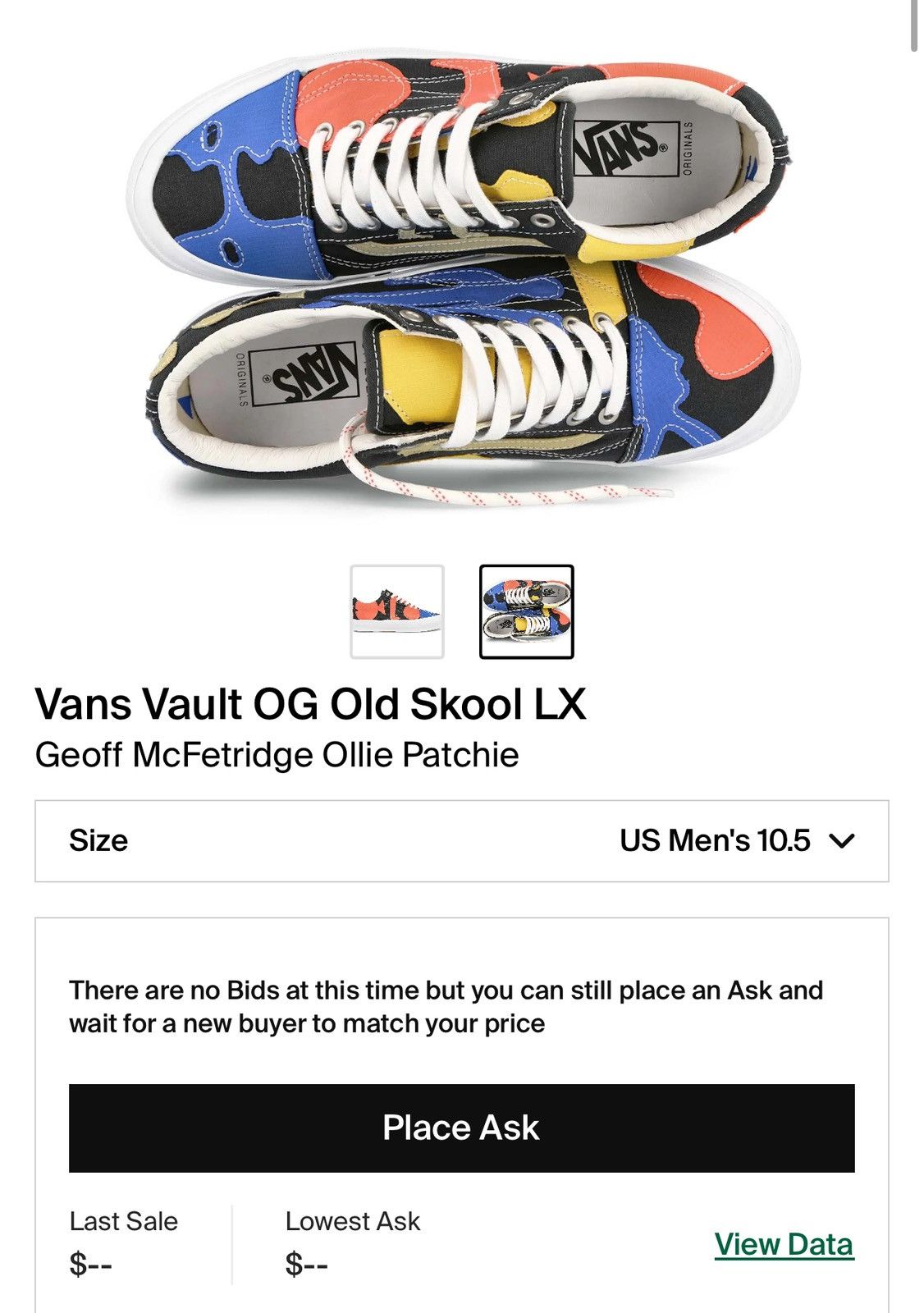 Vans Vans Vault OG Old Skool LX x Geoff McFetridge “Ollie Patchie Size US 10.5 / EU 43-44 - 1 Thumbnail
