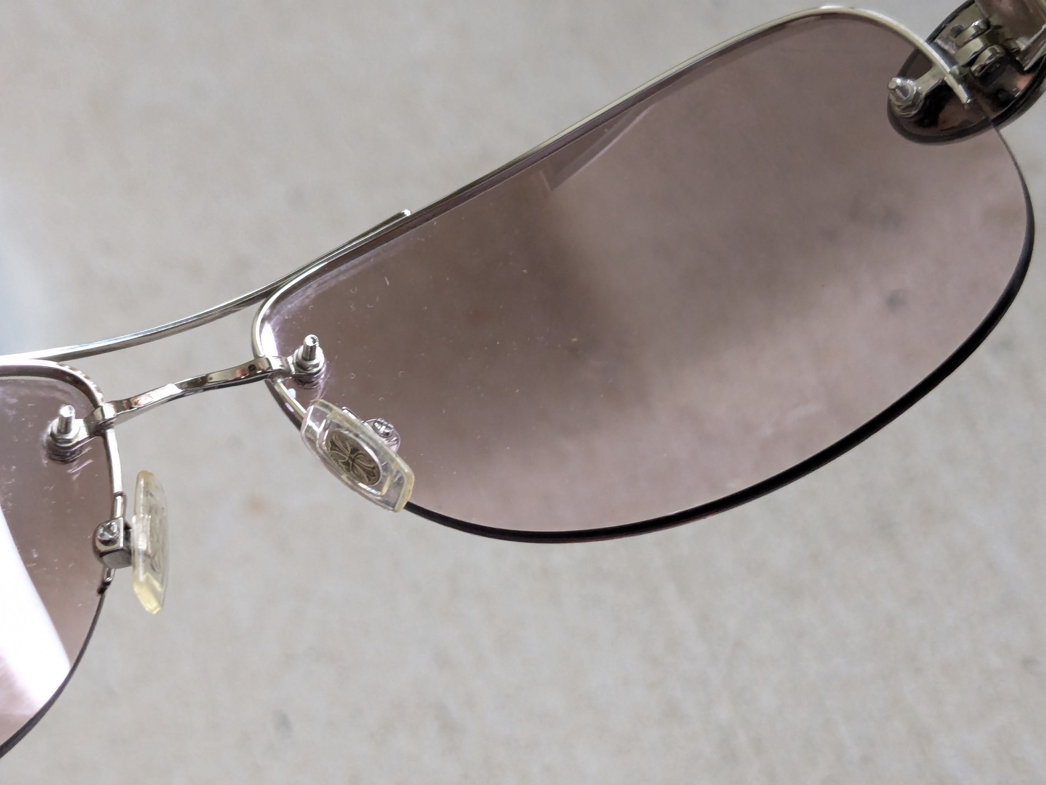 Chrome Hearts Chrome Hearts Classic Oval Sunglasses Pink Leather Sterling Size ONE SIZE - 12 Thumbnail