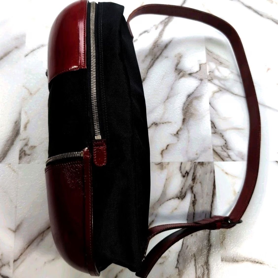 Issey Miyake ISSEY MIYAKE Bodybag Accessory Bordeaux x Black Casual 90-00's Pre-owned Size ONE SIZE - 5 Thumbnail