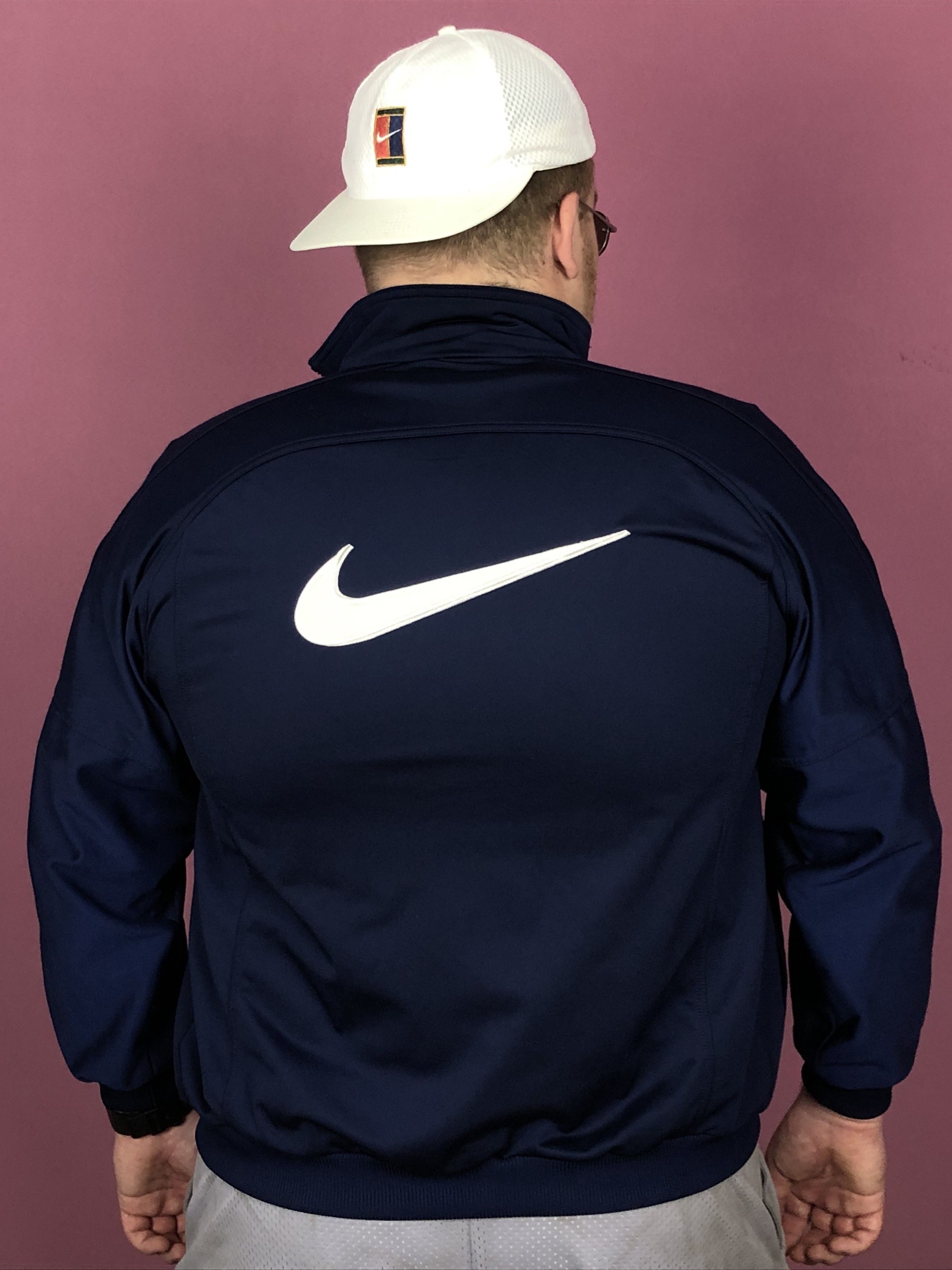 Nike × Vintage 90s Nike Vintage Men's Track Jacket - L Size US L / EU 52-54 / 3 - 1 Thumbnail