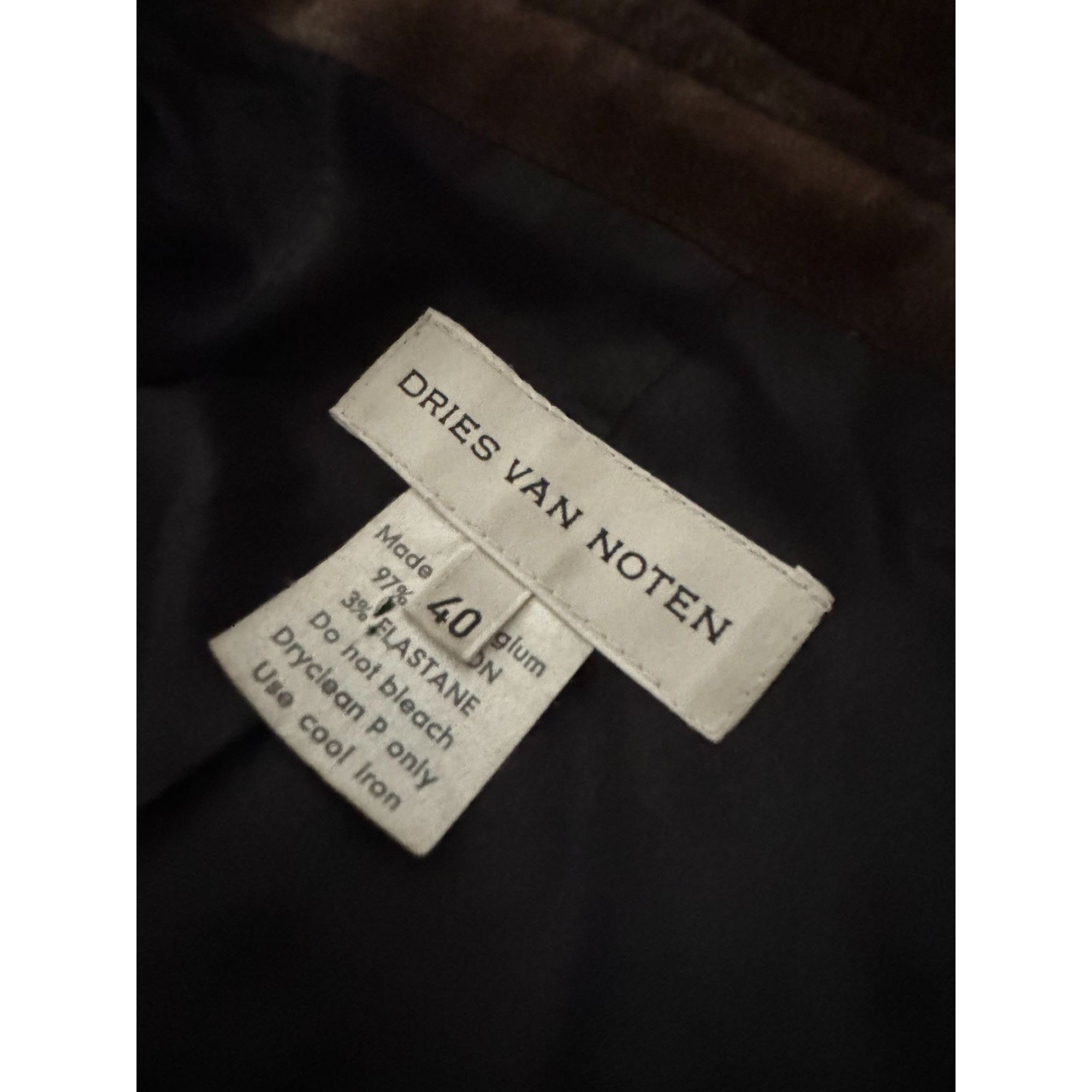 Dries Van Noten 1990s Brown Velvet Jacket Size M / US 6-8 / IT 42-44 - 5 Thumbnail