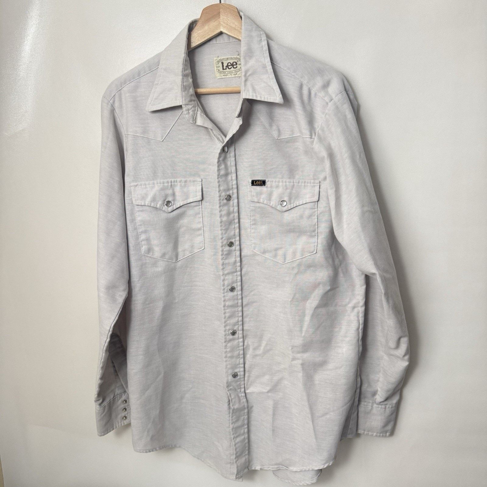 Lee Vintage LEE Western 70s Union Pearl Snap Cowboy Shirt Gray Size US L / EU 52-54 / 3 - 1 Thumbnail